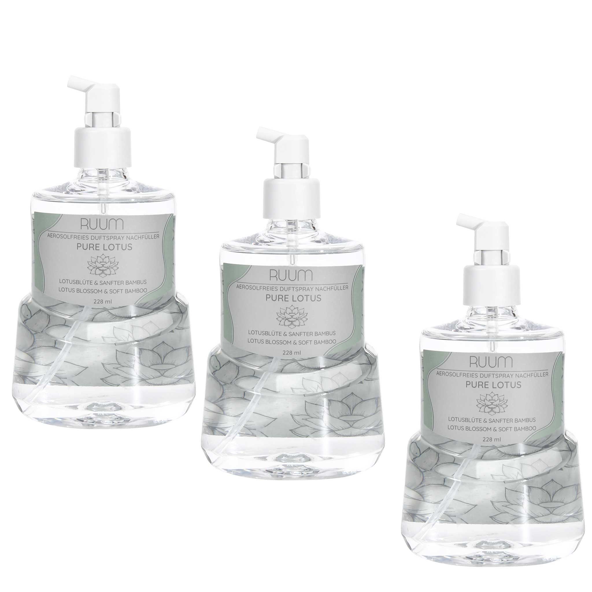 RUUM Raumduft Aerosolfreie Duftspray Nachfüller (3er-Pack, 228 ml), Kompatibel mit Air Wick Active Fresh Geräten