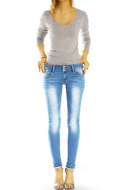 be styled Low-rise-Jeans skinny röhrenjeans, slimfit Damenhosen mit 3-Knopfbund j7e-1 Schleife am hinteren Bund