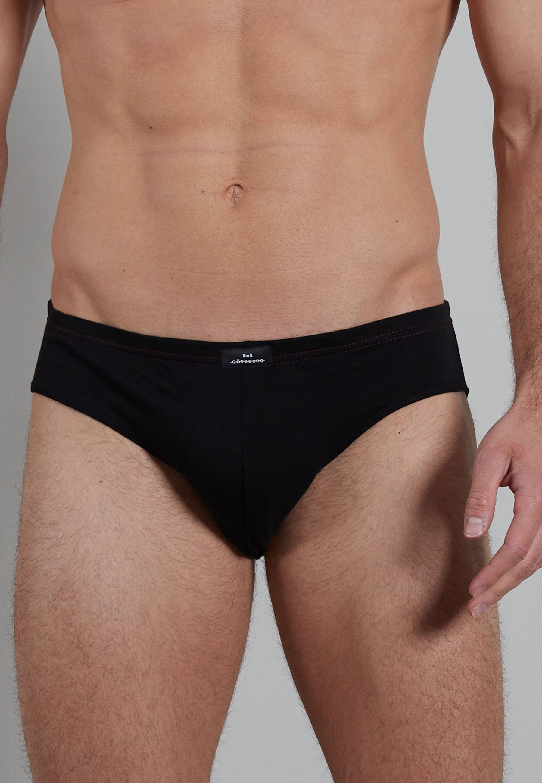 GÖTZBURG Slip GÖTZBURG Herren Sport-Slip schwarz uni 5er Pack (5-St)