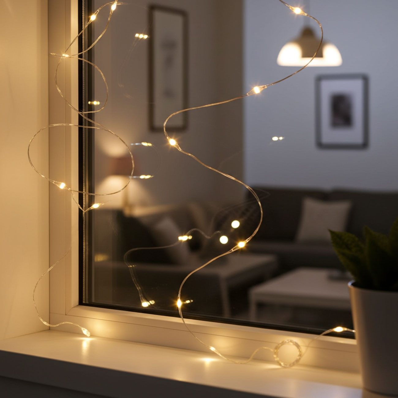 shop'n smile ideoon LED-Lichtervorhang LED Lichtervorhang 3W warmweiß 200 LEDs dimmbar 3x3m, 8 Lichtmodi & Timer, Per Fernbedienung dimmbar, Kürzbar – Bild 5 von 5