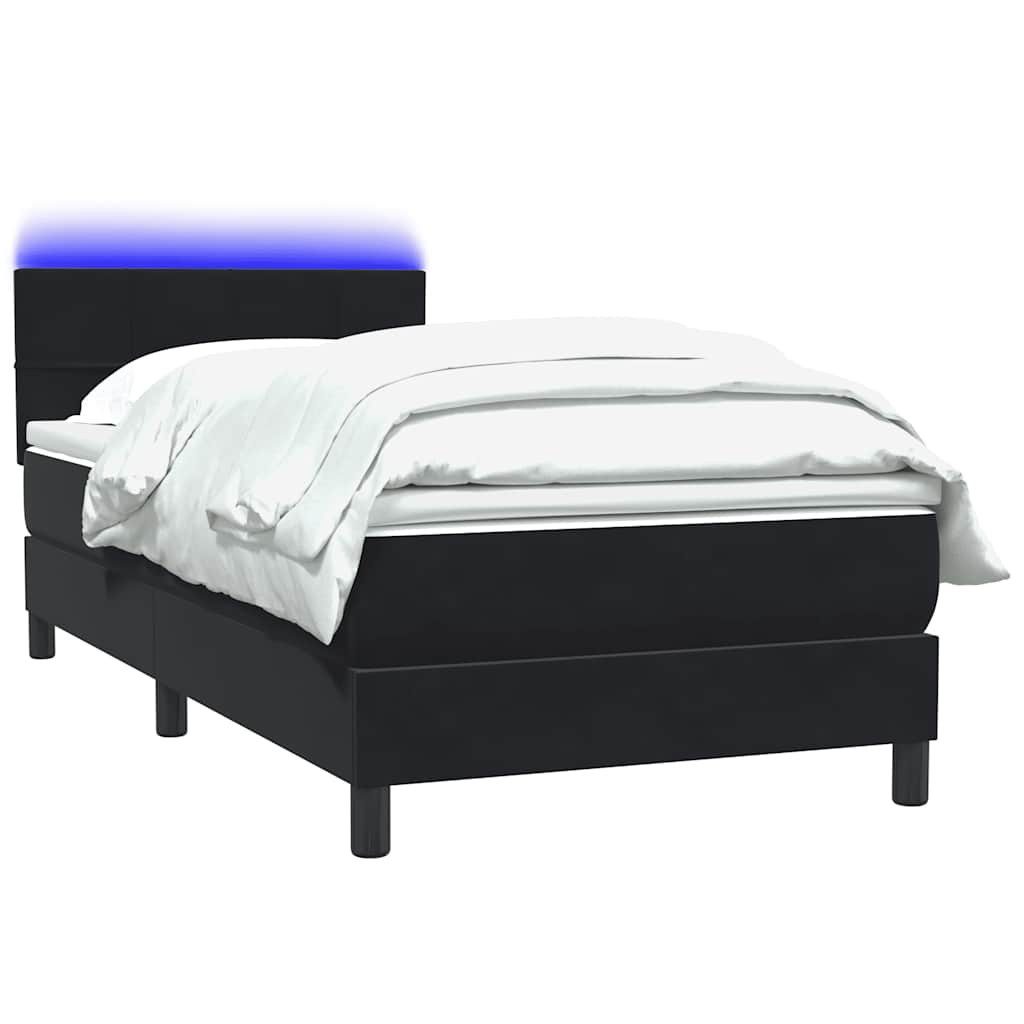 vidaXL Bett Boxspringbett mit Matratze Schwarz 100x220 cm Samt