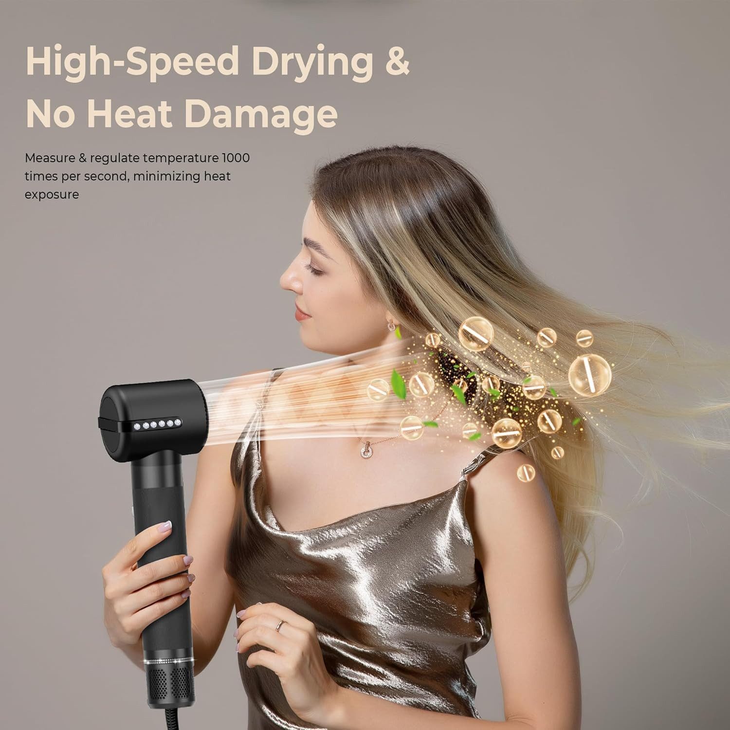 MOPUEA Haartrockner 7 IN 1 Warmluftbürste Hair Styler für Alle Haartypen, 7-in-1 Haarstyler mit Warmluftbürsten und wechselbaren Aufsätzen, 110000 U/min Motor, Negative Ionen, 3 Temperaturen, 3 Stufen