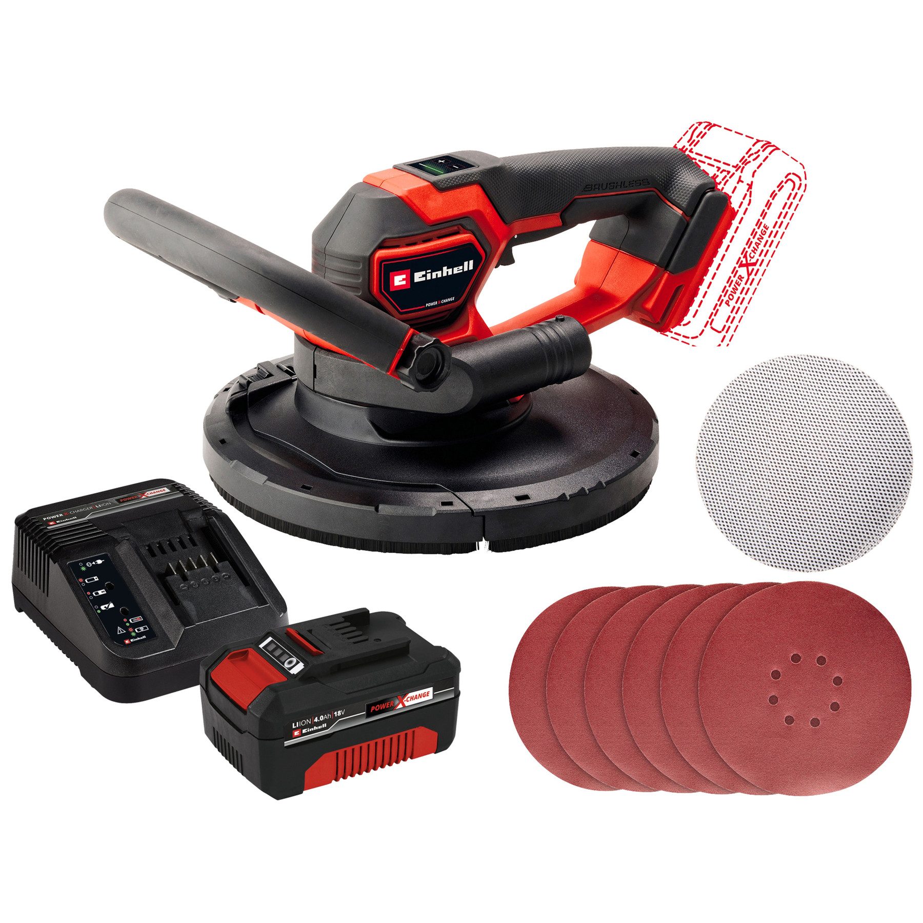 Einhell Шлифовальный станок для гипсокартона EINHELL Akku-Trockenbauschleifer TP-DWS 18/2225 Li