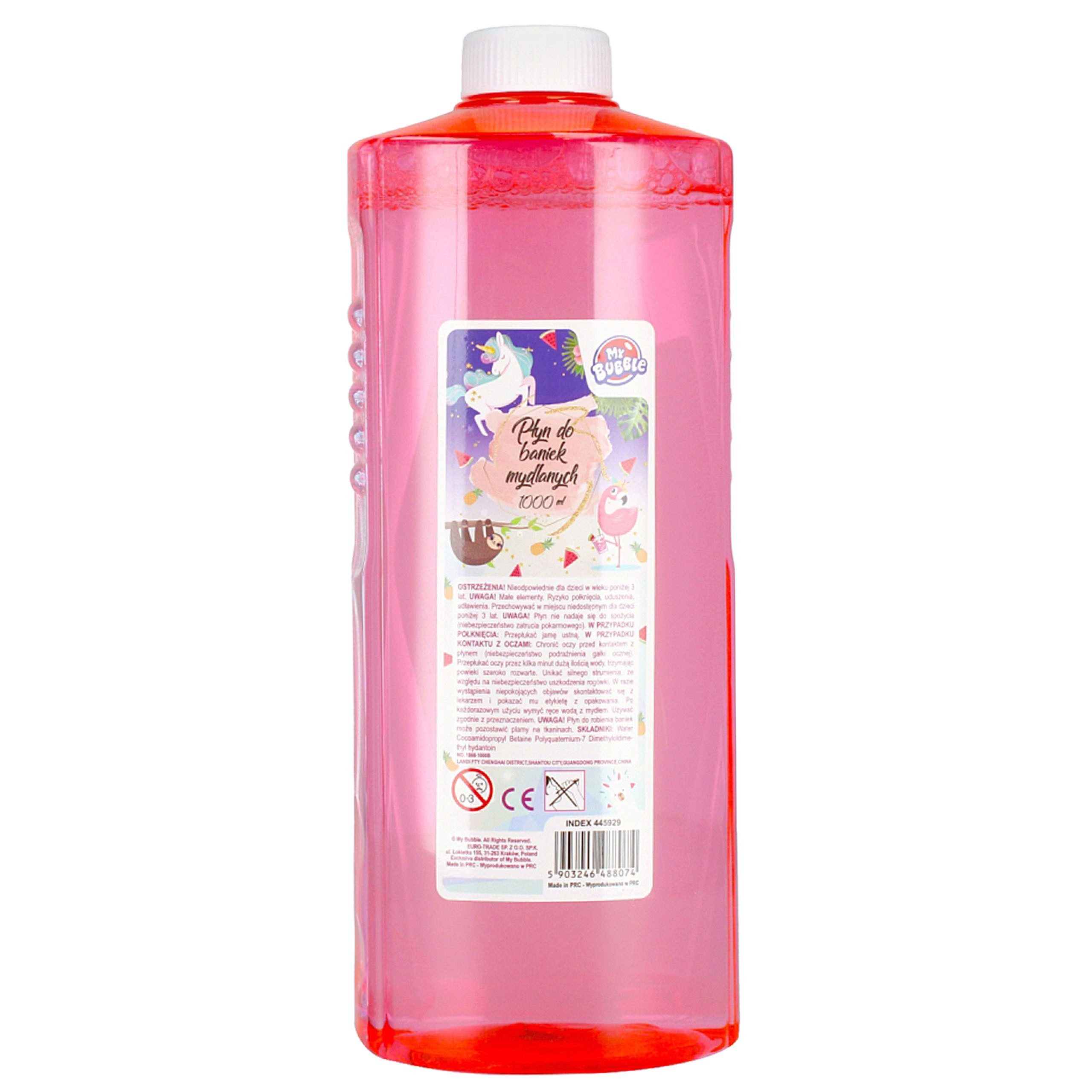 Sarcia.eu Seifenblasenspielzeug MY BUBBLE Flüssigkeit für Seifenblasen 1L PINK Rosa