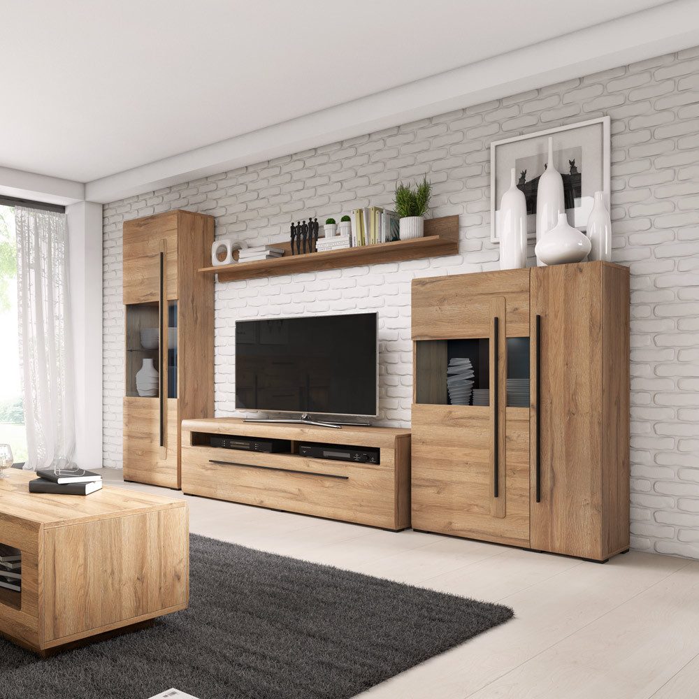 Lomadox Vitrine TURDA-83 nschrank Eiche Grandson Nb. moderner Stil, B/H/T: ca. 60/204/39 cm – Bild 5 von 5