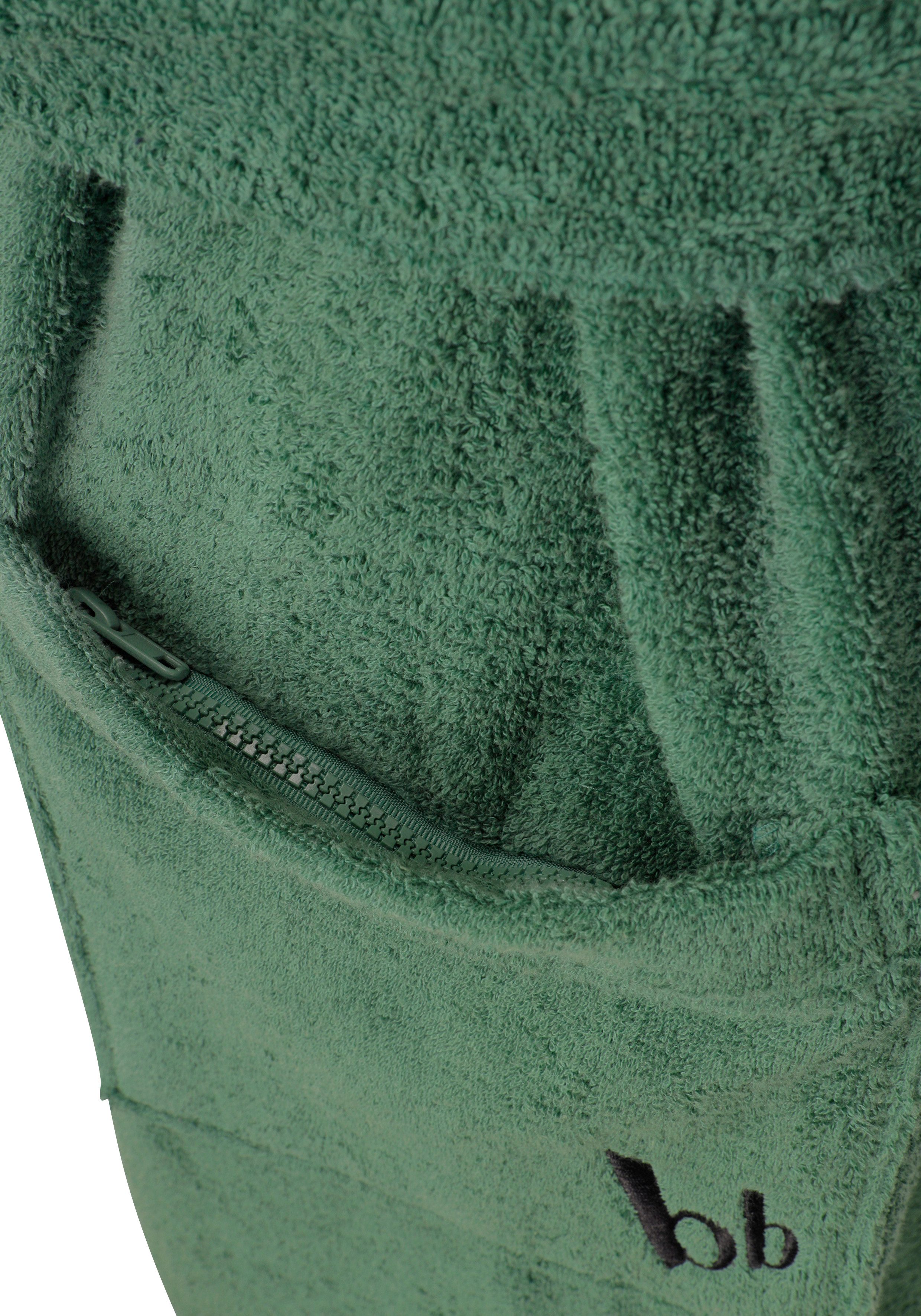 Bruno Banani Unisex-Bademantel Robby, ideal für Sauna & Spa, Standard, Premium und Überlänge, Langform, Walkfrottee, Kapuze, Gürtel, Damen & Herren Bademäntel, Baumwolle, mit Taschen, Sauna, XS-3XL
