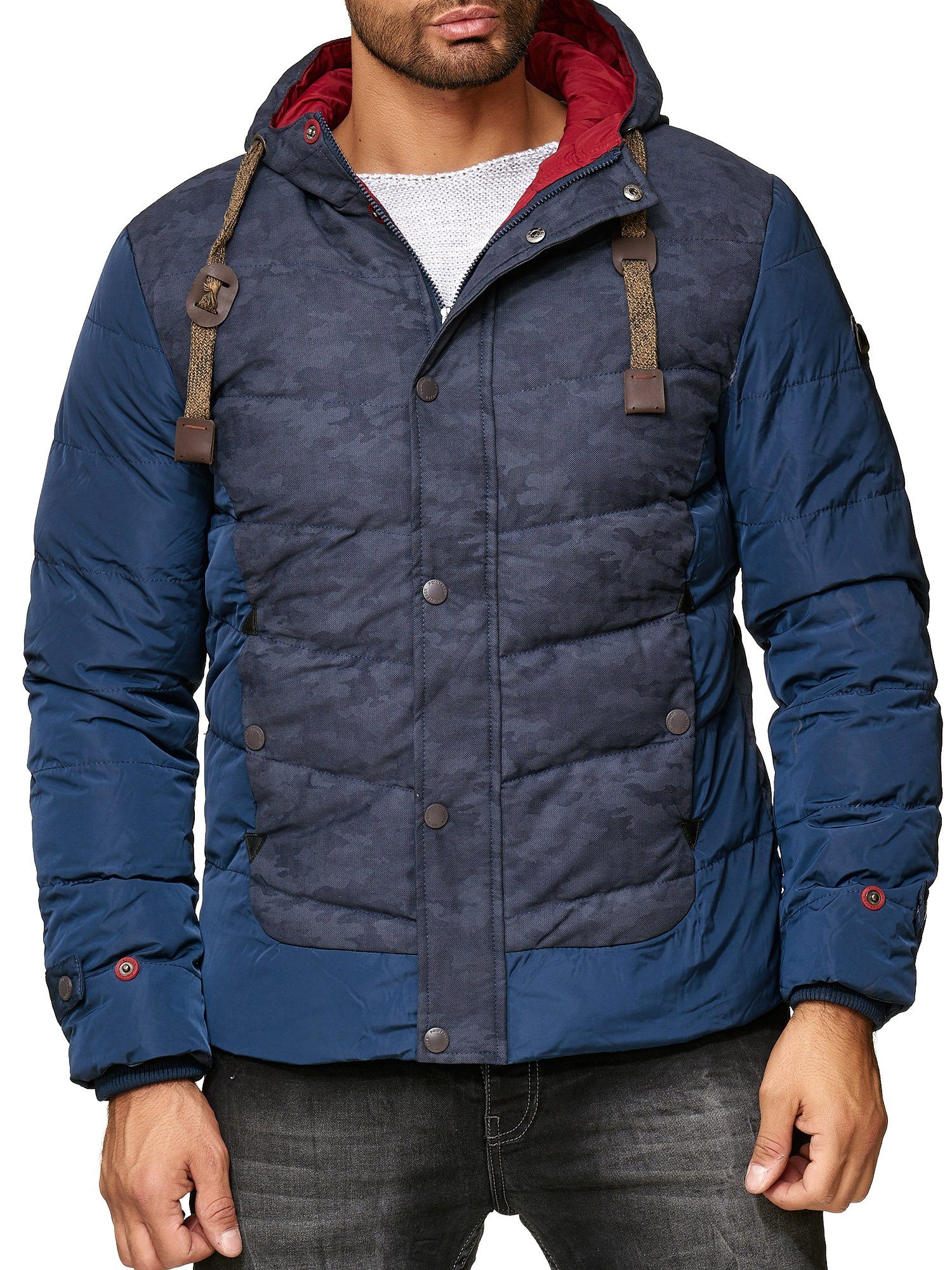 Reslad Winterjacke Herren Jacke Winter-Jacke Camouflage-Look mit Kapuze Män günstig online kaufen