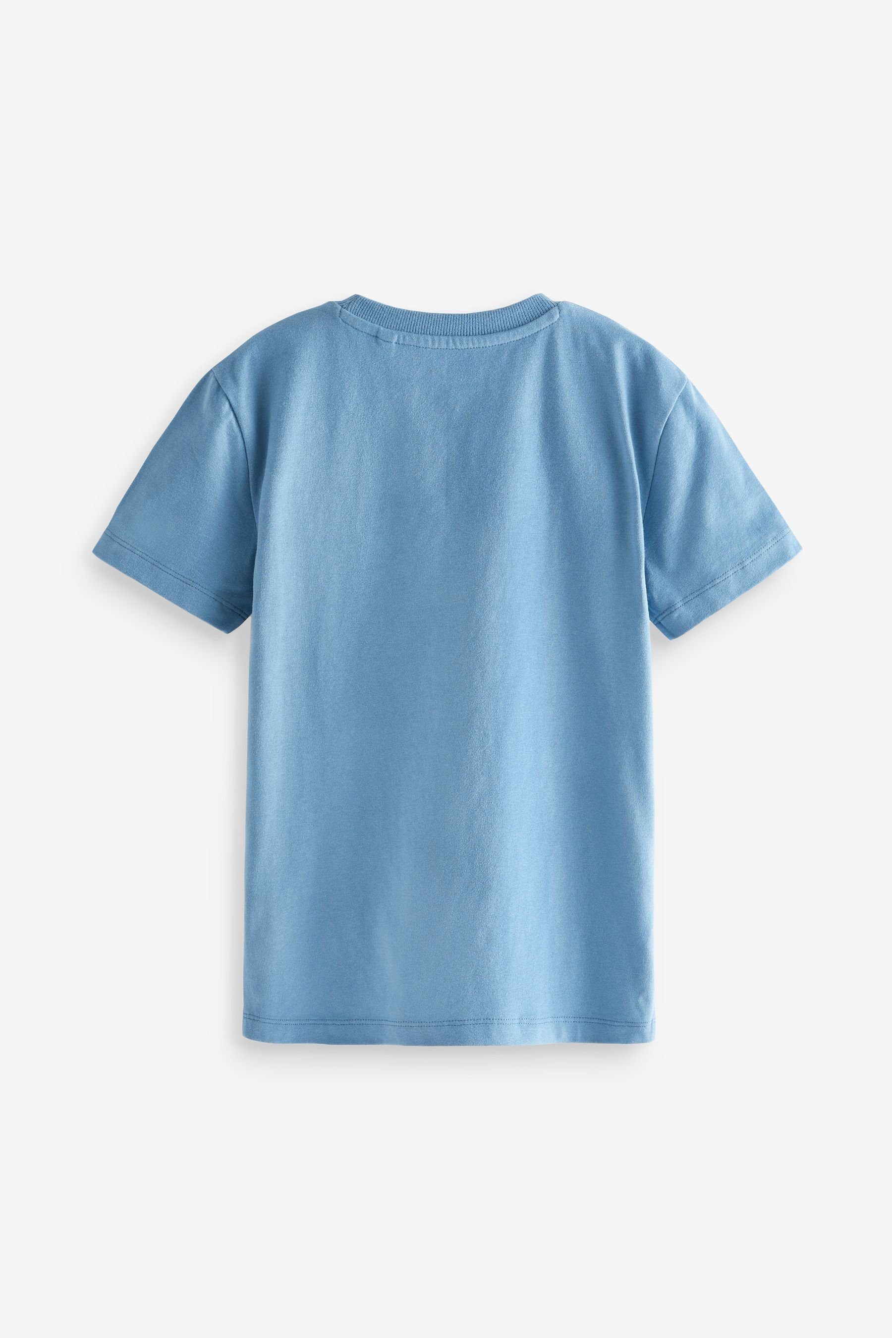 mit Kurzarm-T-Shirts Mineral Green/Blue Next 4er-Pack (4-tlg) T-Shirt Hirsch-Stickerei