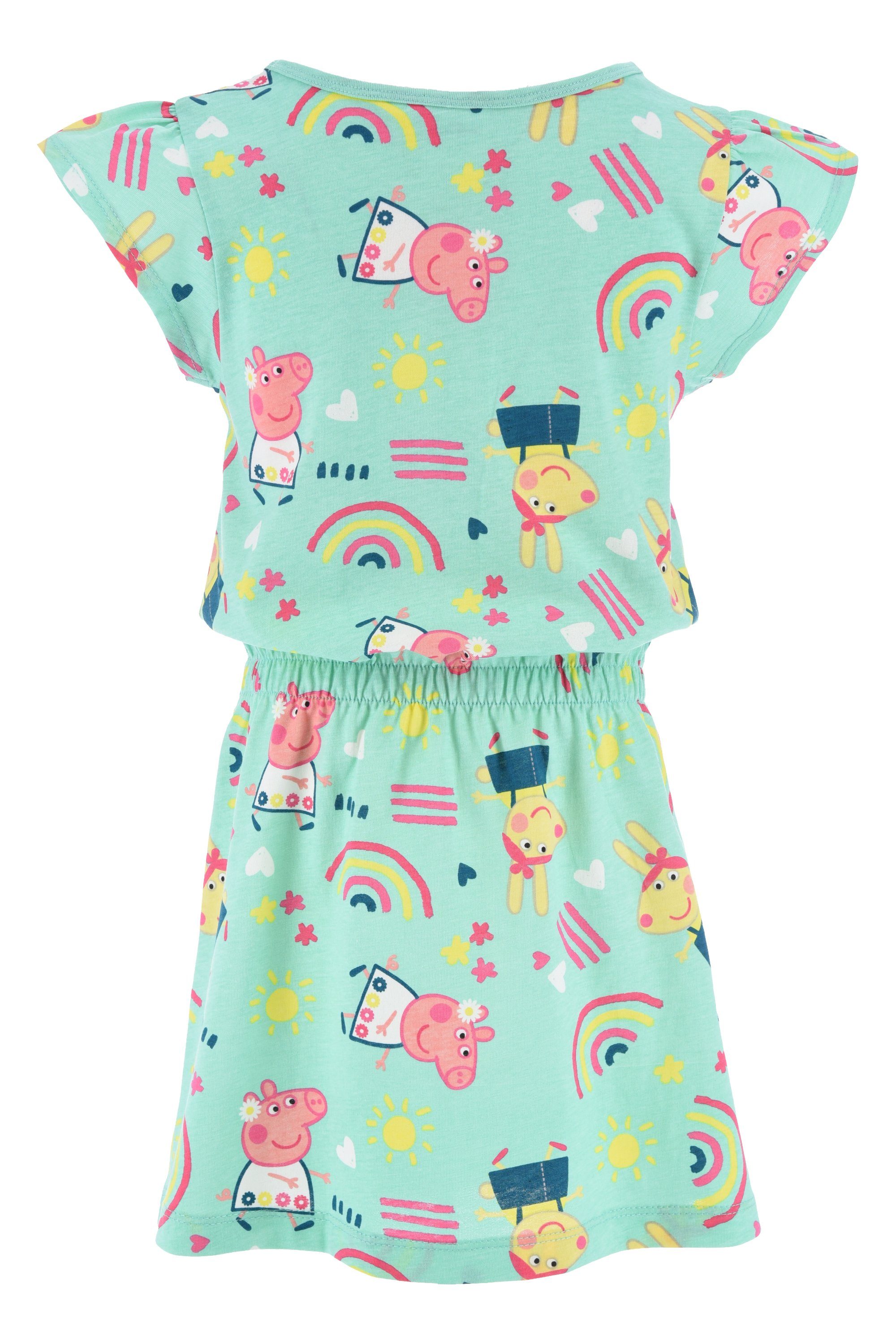 Peppa Pig Sommerkleid Peppa Wutz Pig Kinder Mädchen Kleid Gr. 98 bis 116, 100% Baumwolle