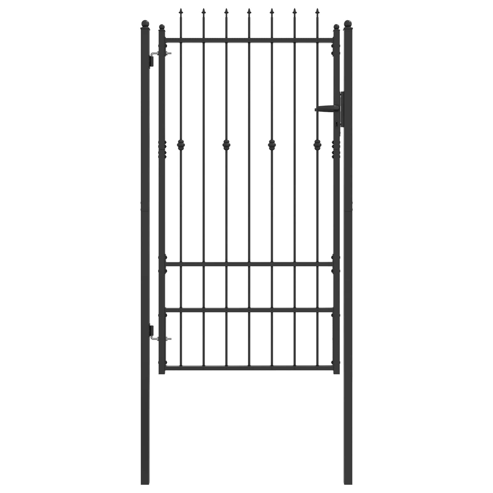 vidaXL Gartentor Zauntor ASTEN 100 x 175 cm Metall Schwarz Abschließbar