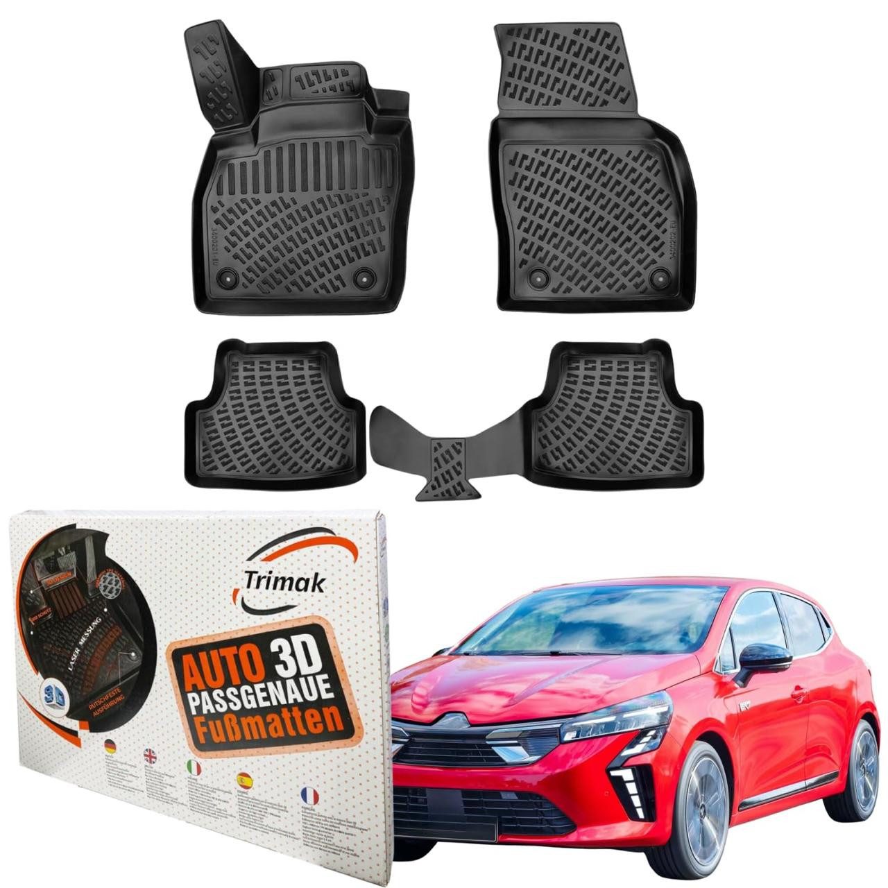 Trimak Passform-Fußmatten Oder Kofferraumwanne Oder Set, Mitsubishi Colt 7. Gen. ab 2023 Gummimatten Auto TPE Allwetter
