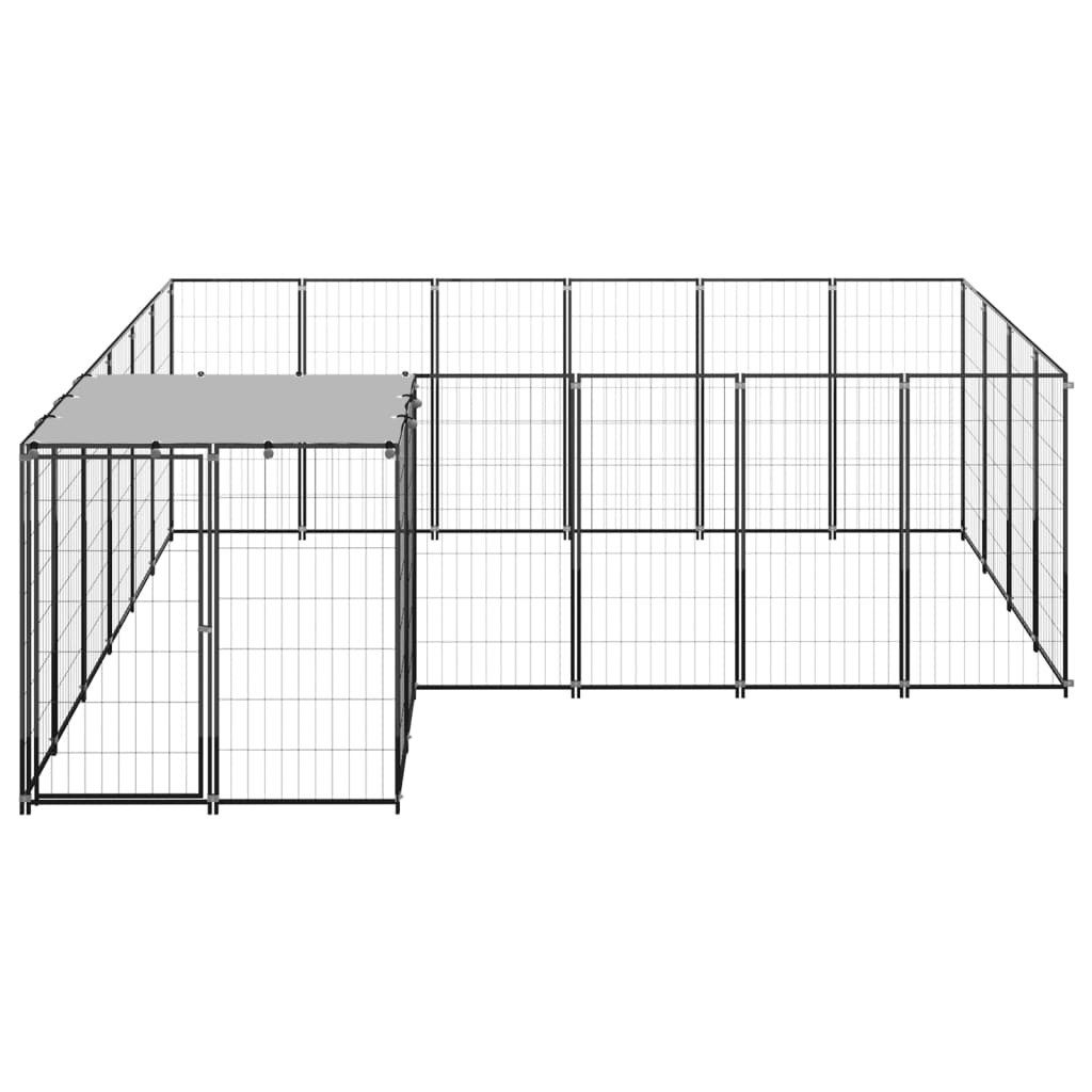 vidaXL Hundezwinger, Hundekäfig Schwarz 8,47 m² Stahl
