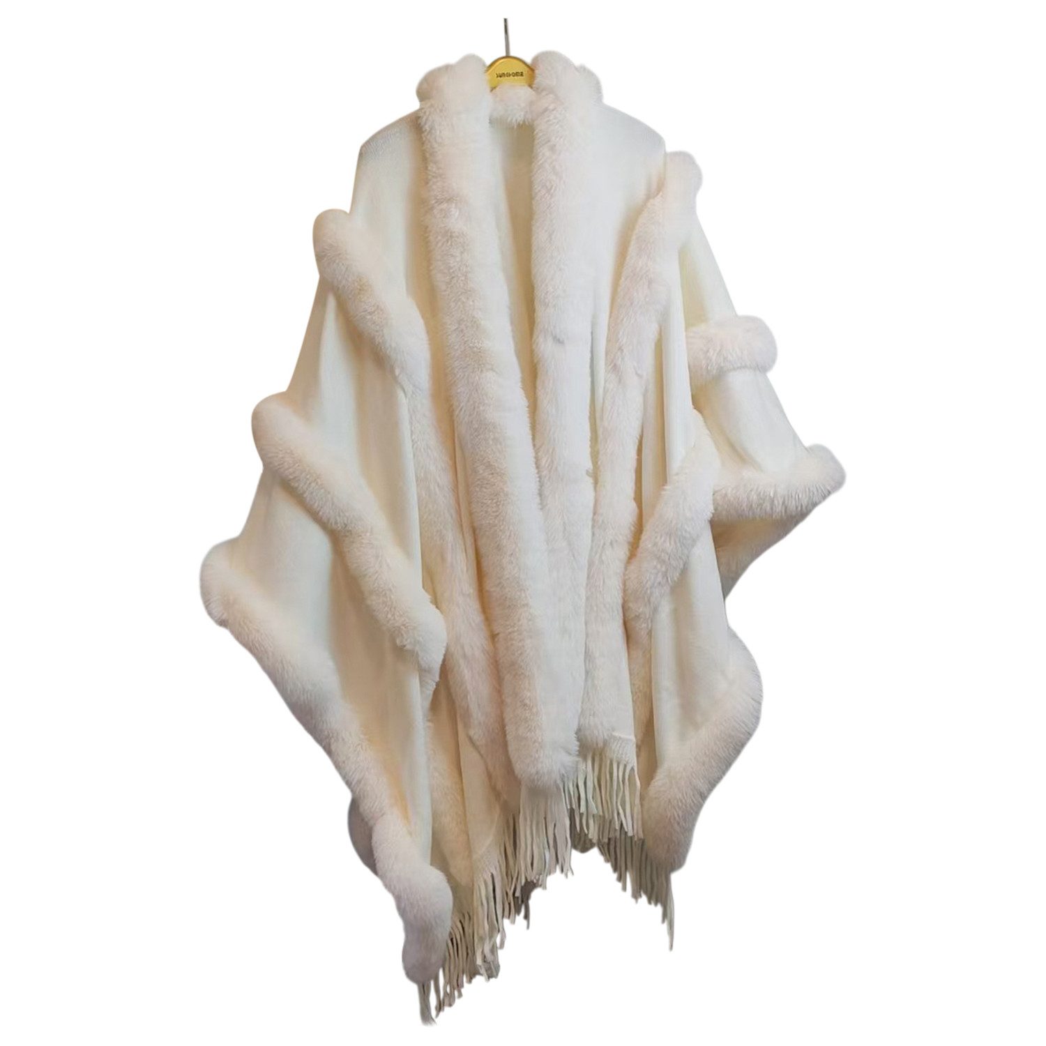 Refttenw Poncho Damen Poncho,Stola Schal,Winter Umhang Strickjacken,mit Quasten