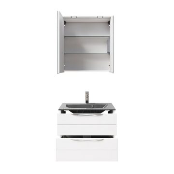 PELIPAL Badmöbel-Set Badmöbel Set Serie 6025 - Waschtisch, Unterschrank, Spiegelschrank