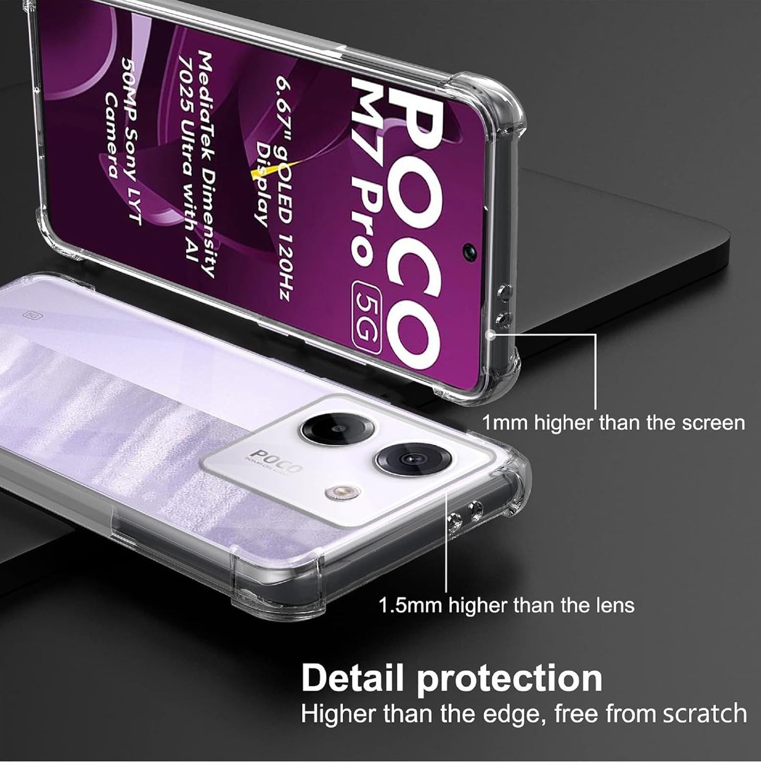 Widmann-Shop Handyhülle Hülle Xiaomi Poco M6 Pro M7 Pro 5g Handyhülle Transparent, Für M6 Pro / M7 Pro