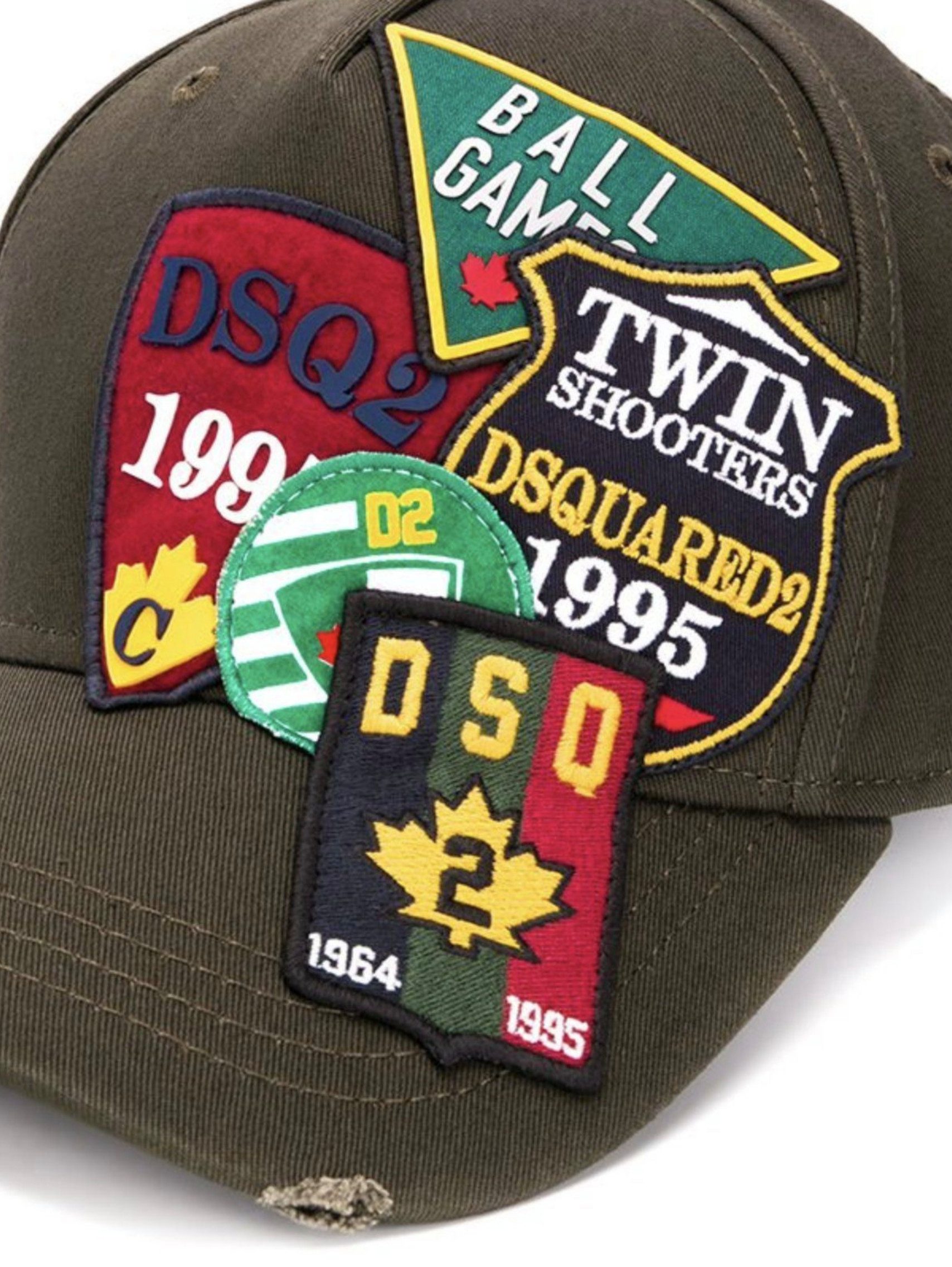 Dsquared2 Baseball Cap Iconic Multi All Over Patch Baseballcap Cap Kappe Basebalkap ideal für modebewusste Individualisten