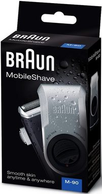 Braun Elektrorasierer M90, Langhaartrimmer, PocketGo MobileShave Reiserasierer