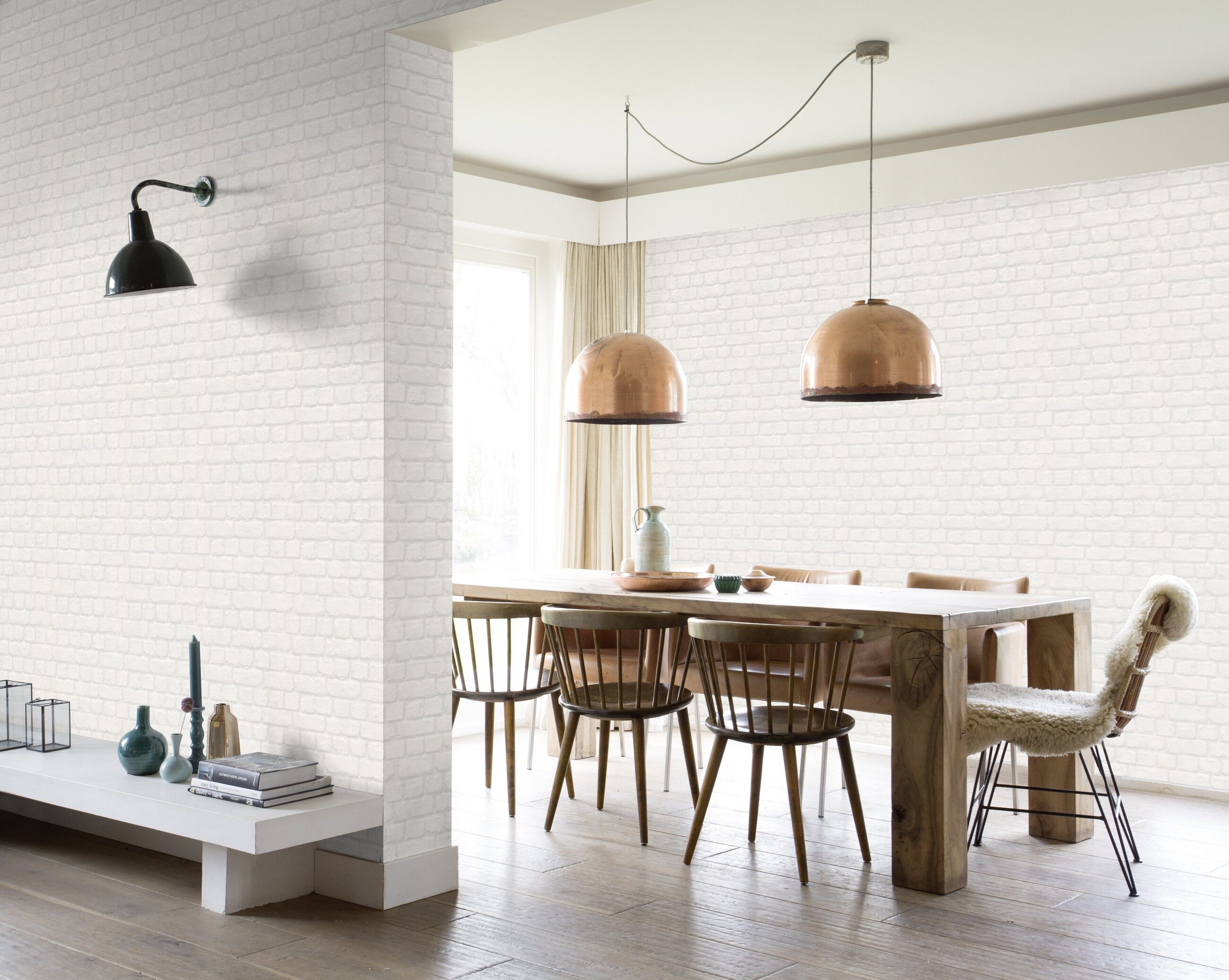 Rasch Papiertapete 3D Ziegelstein-Optik, strukturiert, Steinoptik, (1 St), Industrial, Steinwand