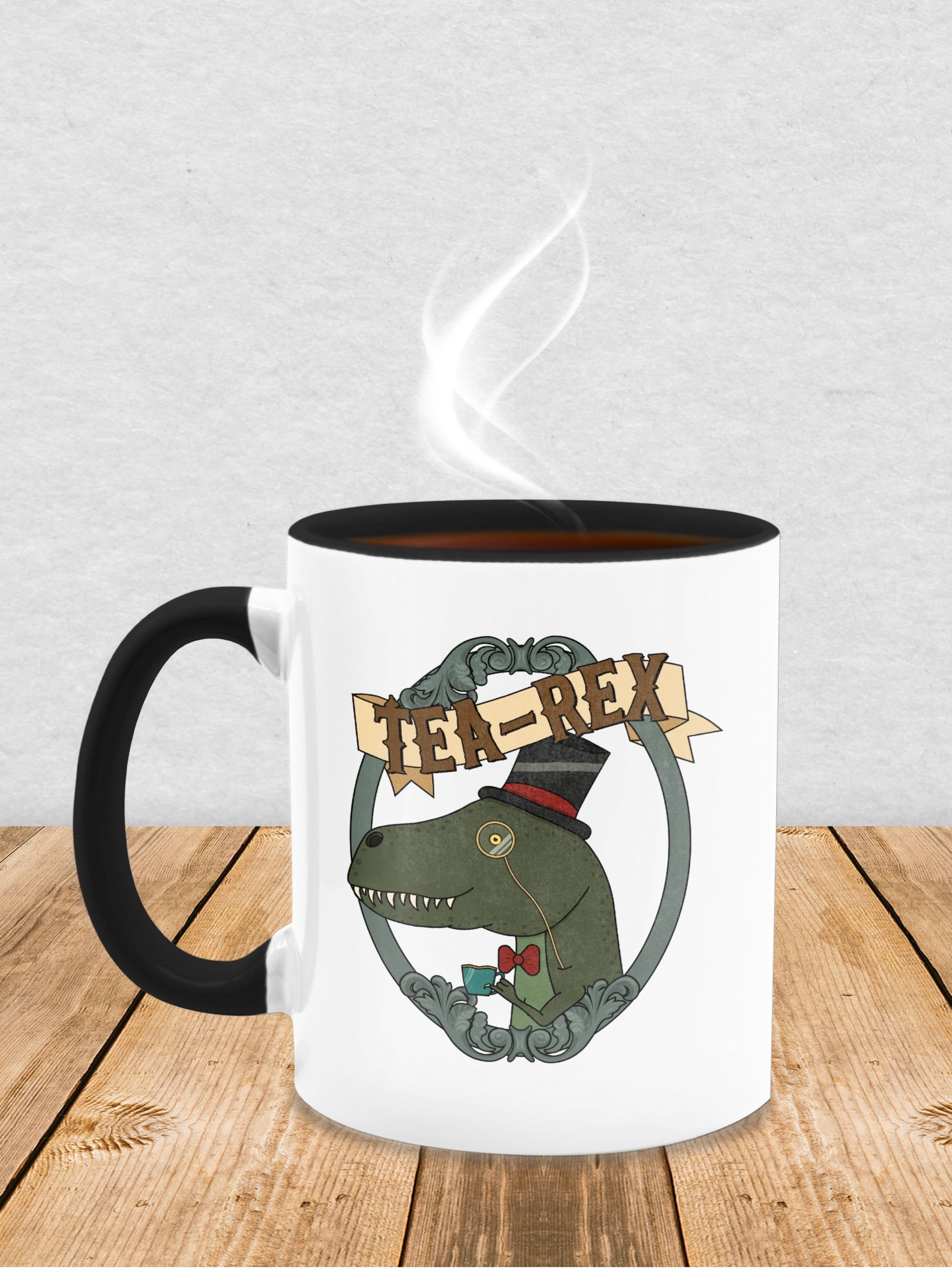 Tea-Rex Rahmen, Keramik, Tasse Statement Shirtracer 2 Schwarz