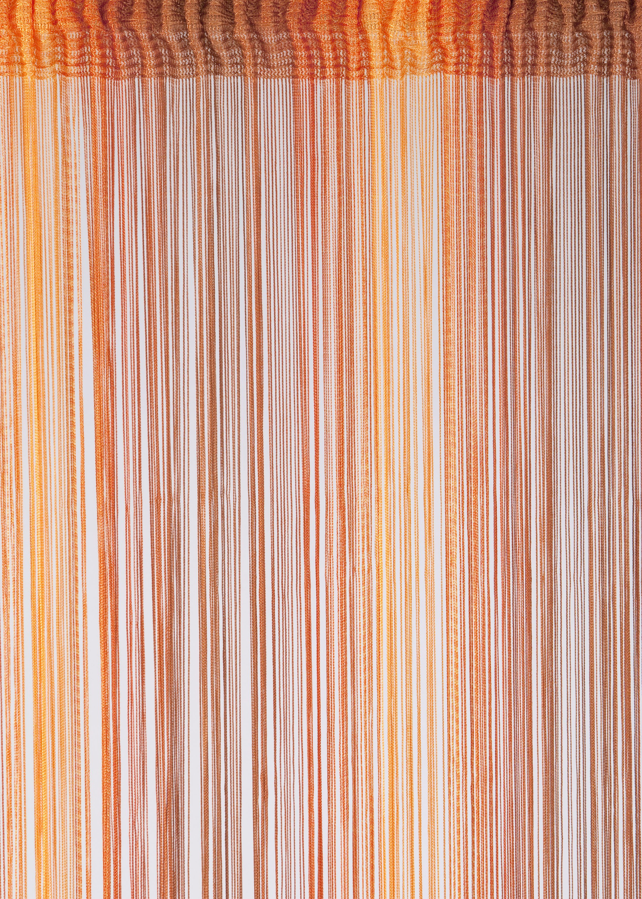 Fadenvorhang Rebecca, Weckbrodt, orange/terra (1 Insektenschutz, St), halbtransparent, Multifunktionsband Gardine, kürzbar transparent, Fadengardine