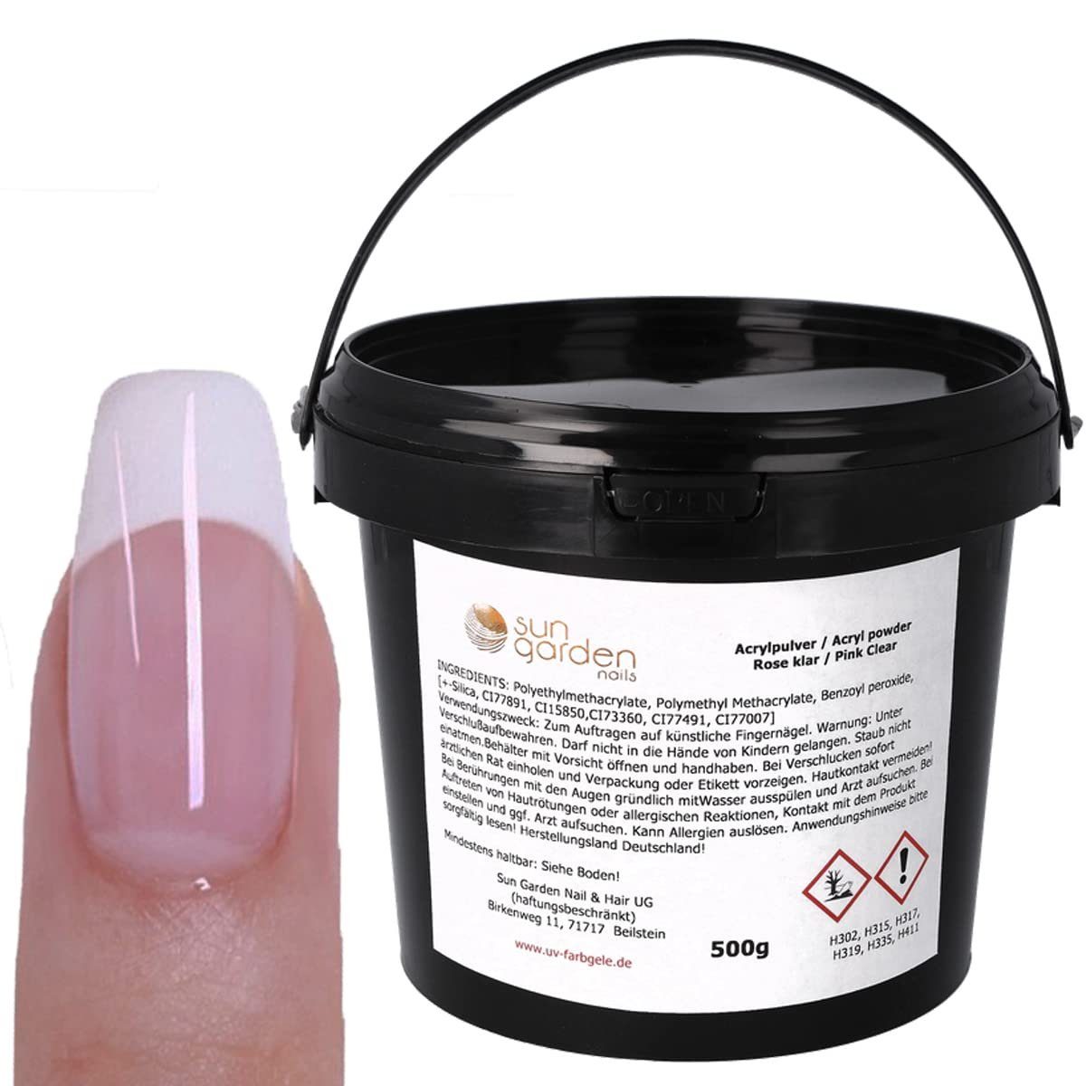 Acryl Garden Sun rose-klar Pulver UV-Gel Nails g 500