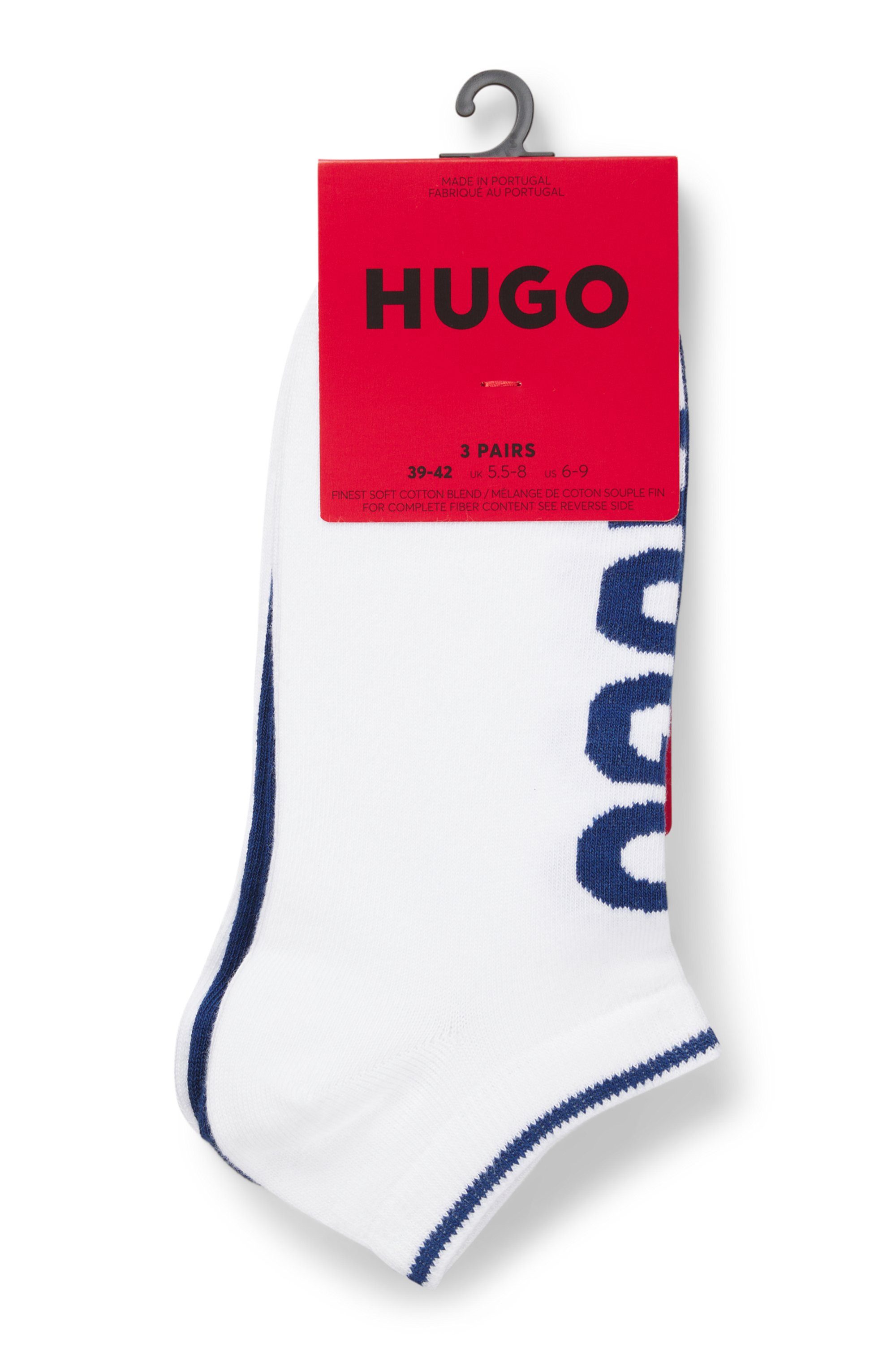 HUGO Sneakersocken 3P AS LOGO CC (3-Paar) mit Logodetails