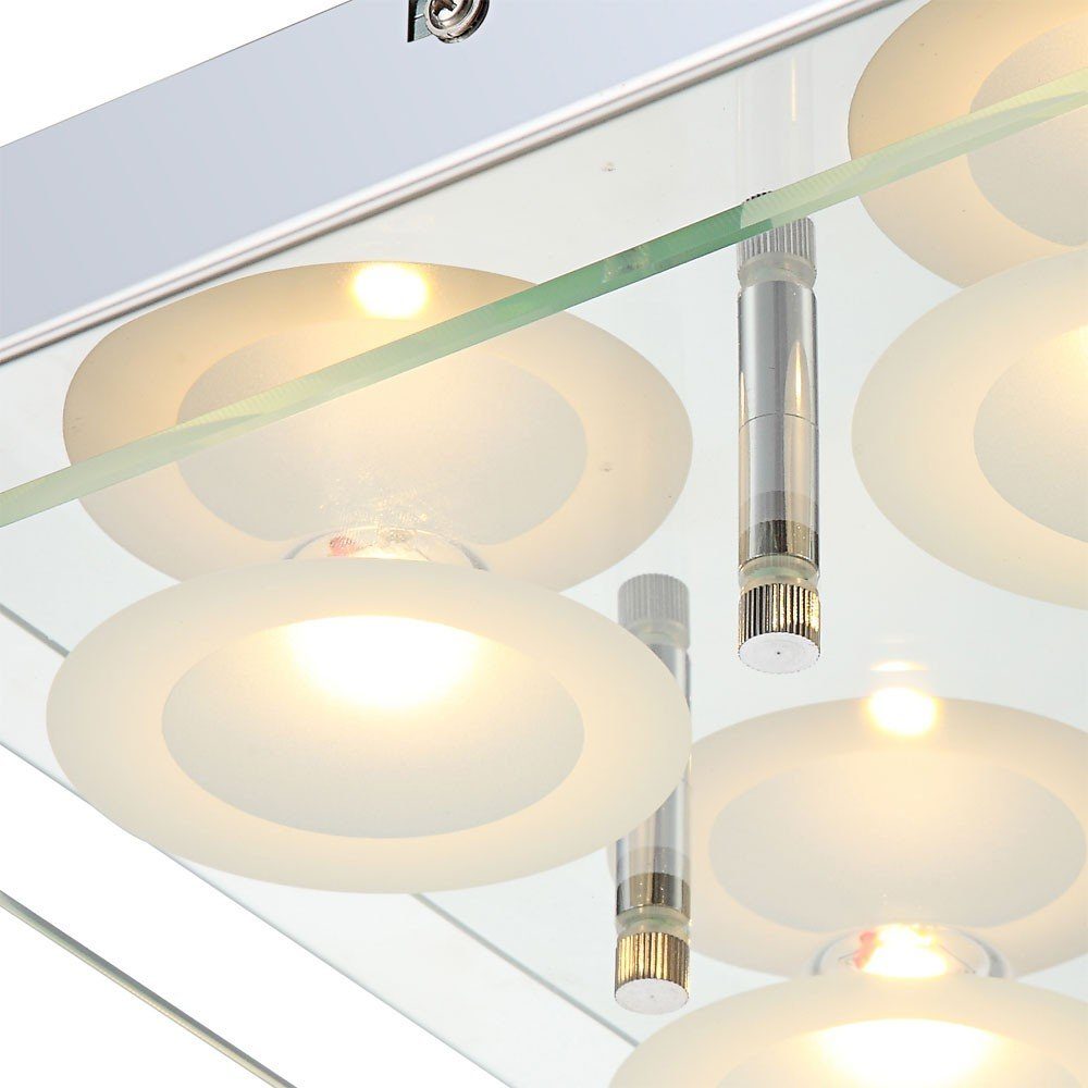 Deckenlampe Glas inklusive, Deckenleuchte, Leuchtmittel Deckenleuchte Chrom Warmweiß, LED Globo Wohnzimmerlampe LED