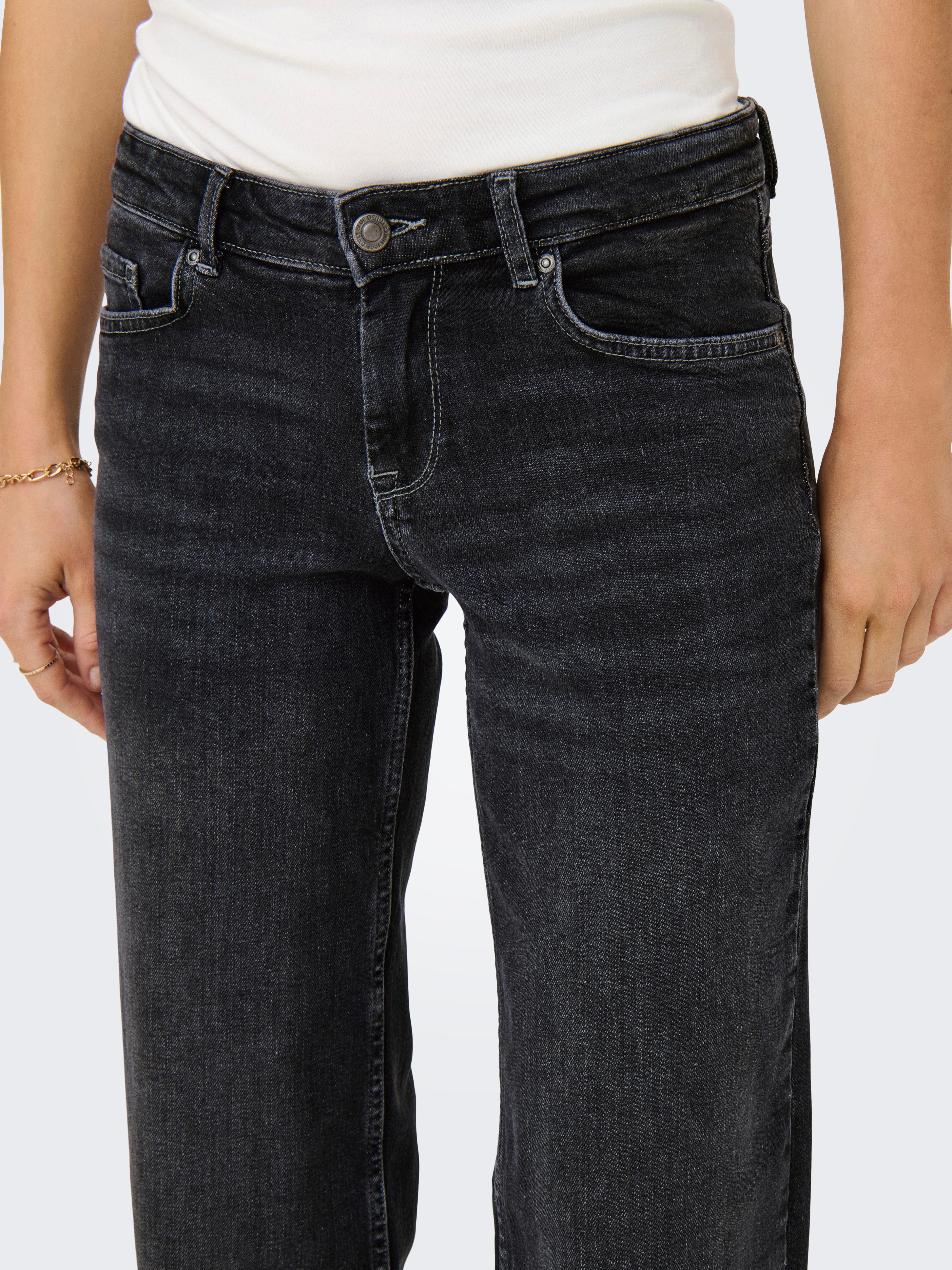 ONLY Straight-Jeans ONLJUDY-O LW WIDE LEG DNM TAI850 NOOS in dunkler Waschung, gerade Form, niedrige Leibhöhe