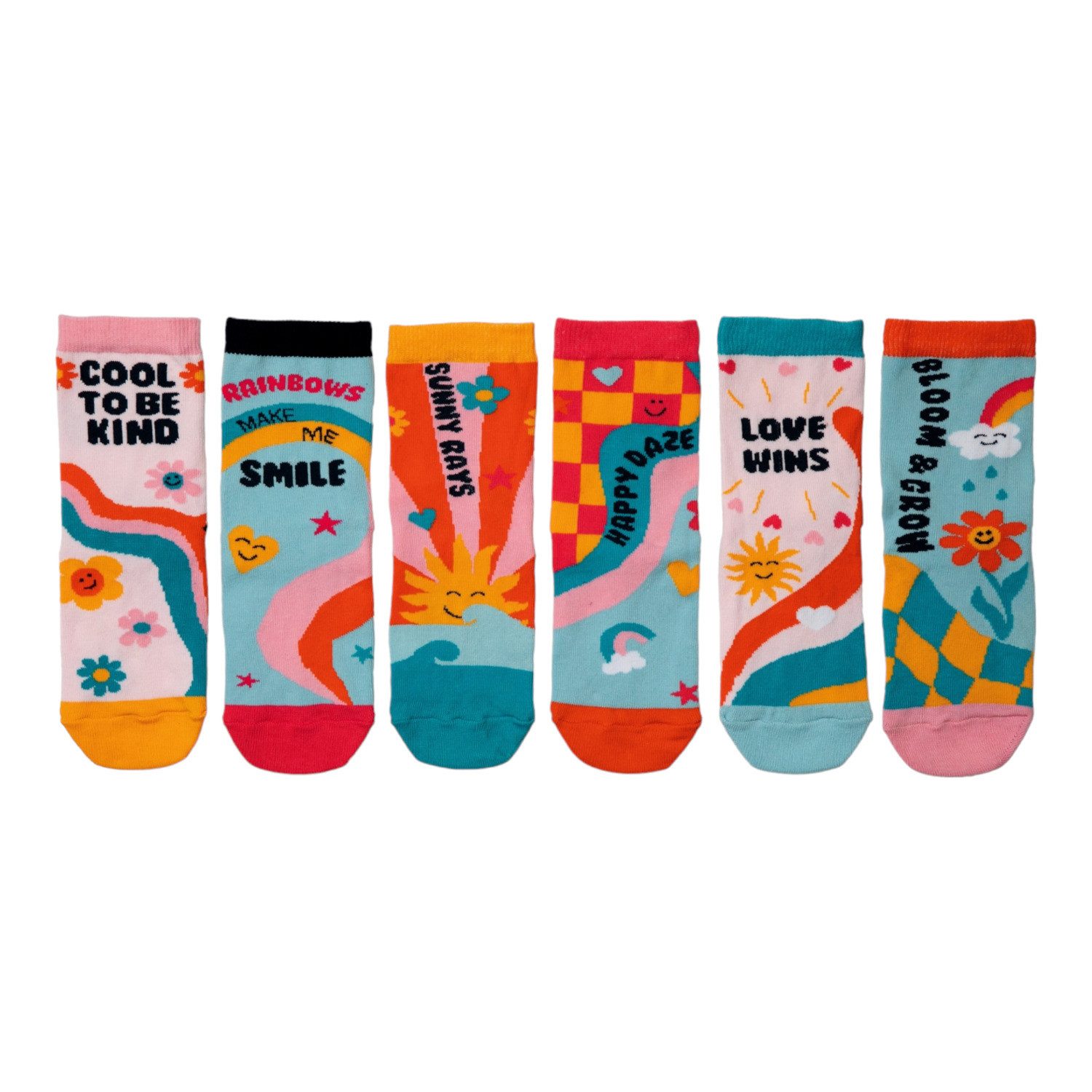 United Oddsocks Freizeitsocken Happy Daze Oddsocks Socken bunte Sommer Strümpfe in 27-30 im 6er Set