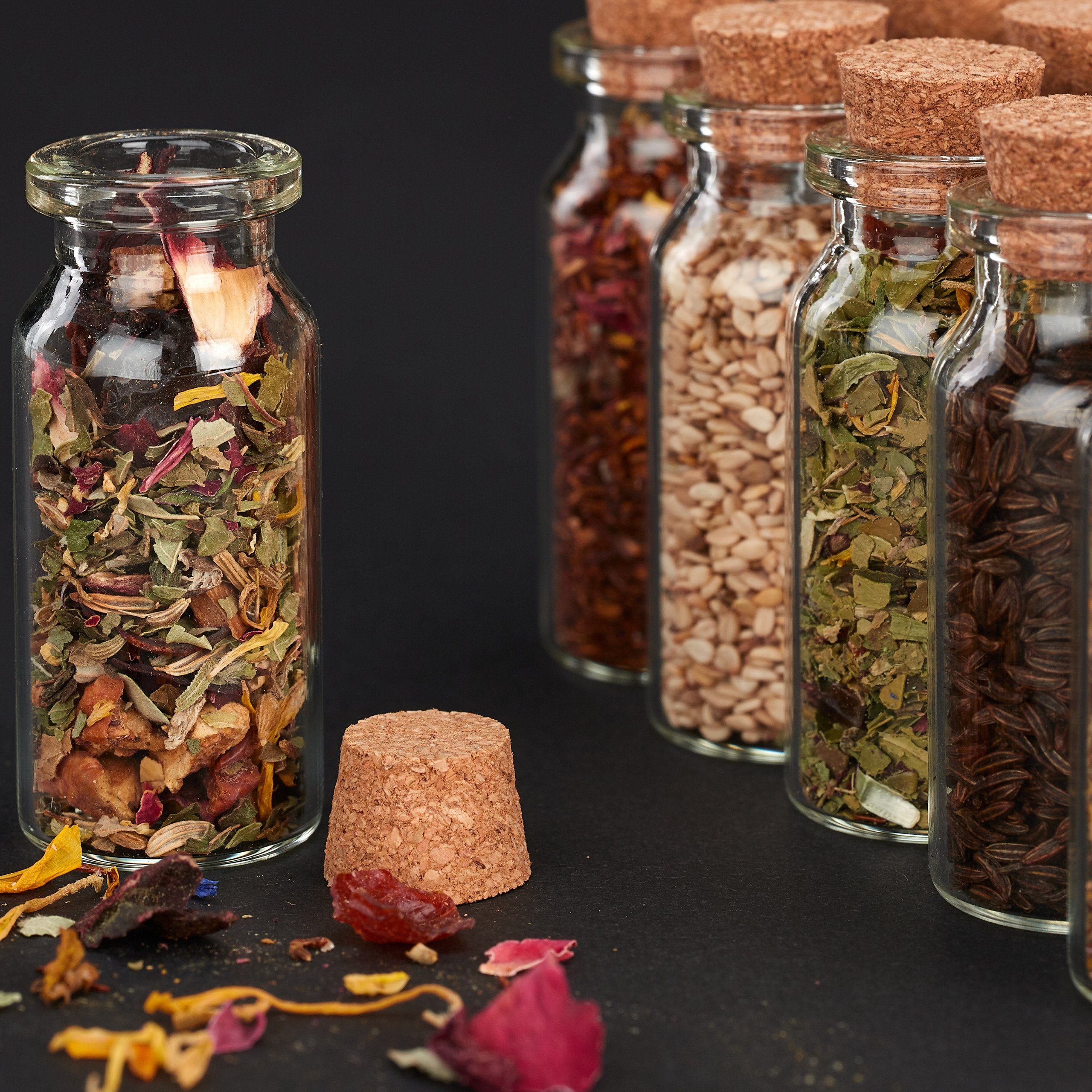 relaxdays Gewürzbehälter 120 x Mini Glasfläschchen mit Korken, Glas günstig online kaufen