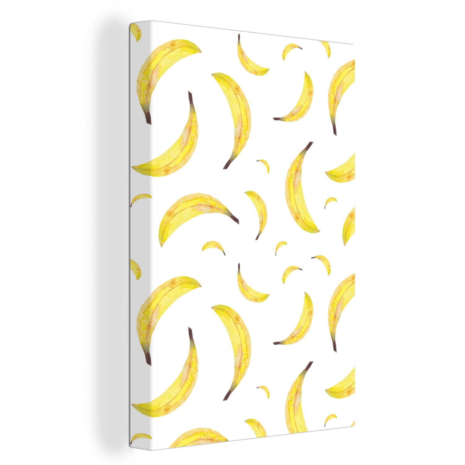 OneMillionCanvasses® Leinwandbild Bananen - Obst - Gelb, (1 St), Leinwandbild fertig bespannt inkl. Zackenaufhänger, Gemälde, 20x30 cm