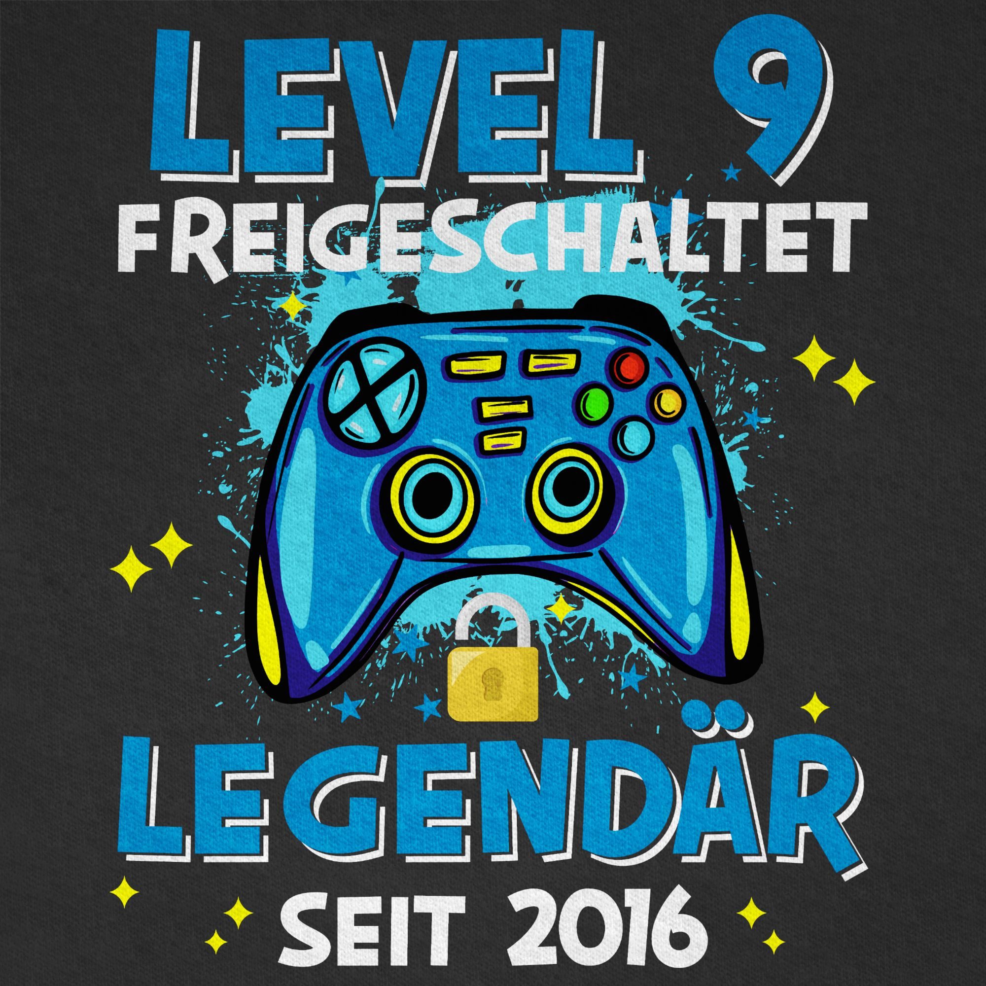 Shirtracer T-Shirt Level 9 freigeschaltet Legendär seit 2016 (1-tlg) 9. Geburtstag
