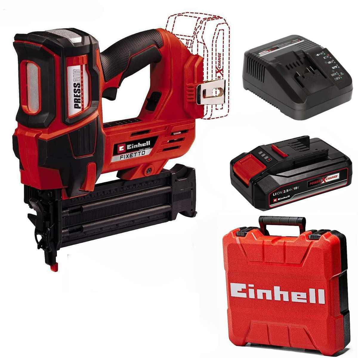 Einhell Nagler Akku-Nagler FIXETTO 18/50 N 18V + Akku 2.5 Ah + Koffer +Ladegerät
