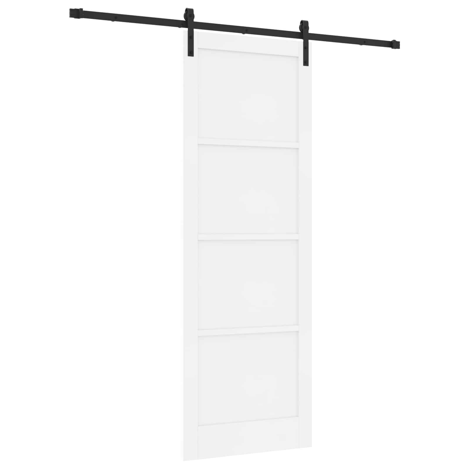 vidaXL Haustür Schiebetür Weiß 83 x 232 cm Massives Kiefernholz (1-St)