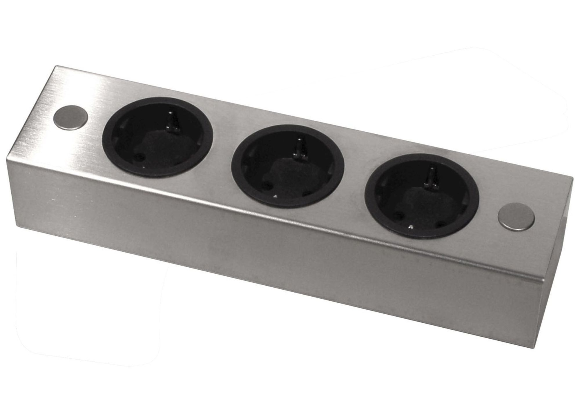 Thebo Küchensteckdose Nora, 3-fach Steckdosenleiste Küche, Aufbau/Unterbau Mehrfachsteckdose 3-fach