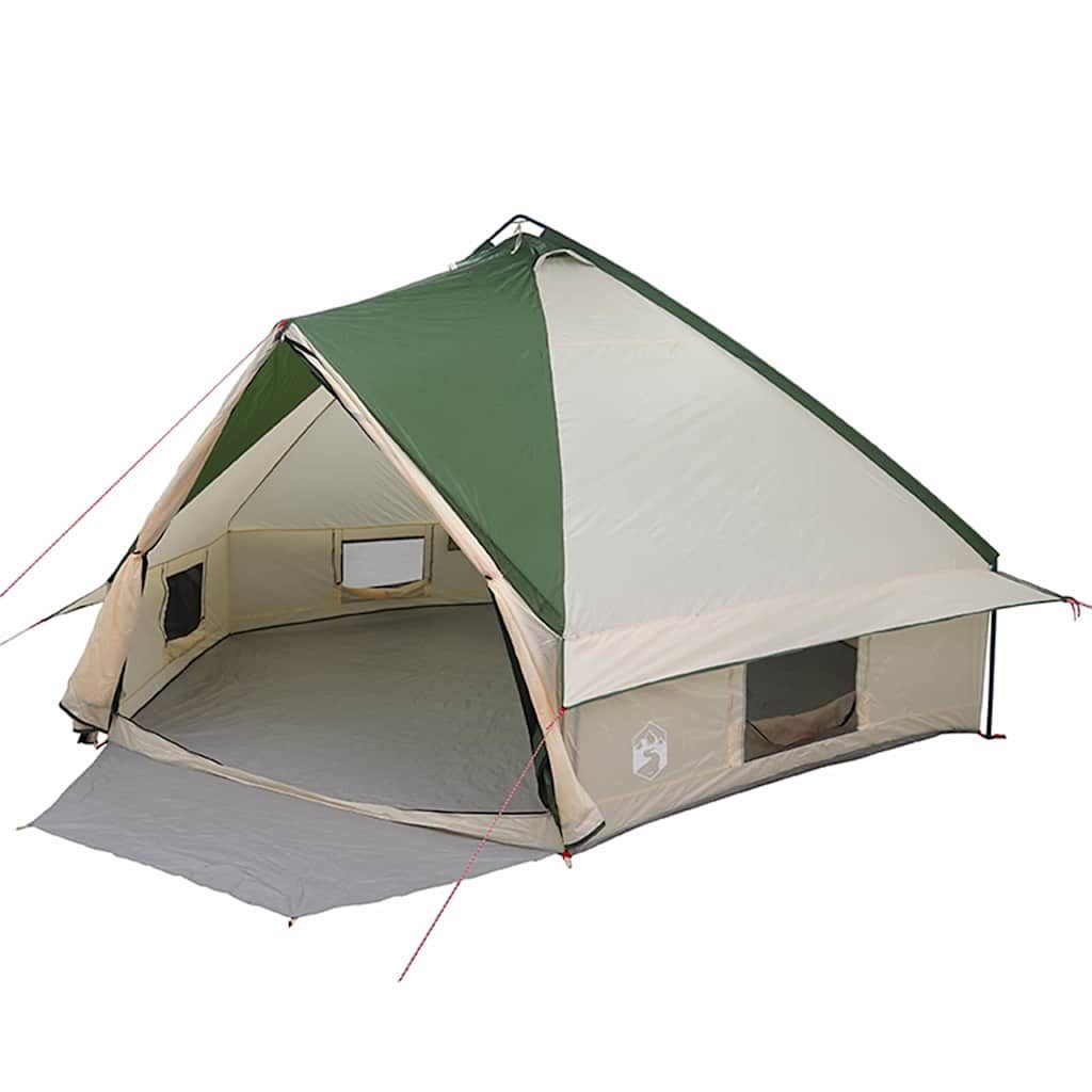 Tipi-Zelt Teepee Zelt für 10 Personen Grün und Weiß 567 x 470 x 242 cm
