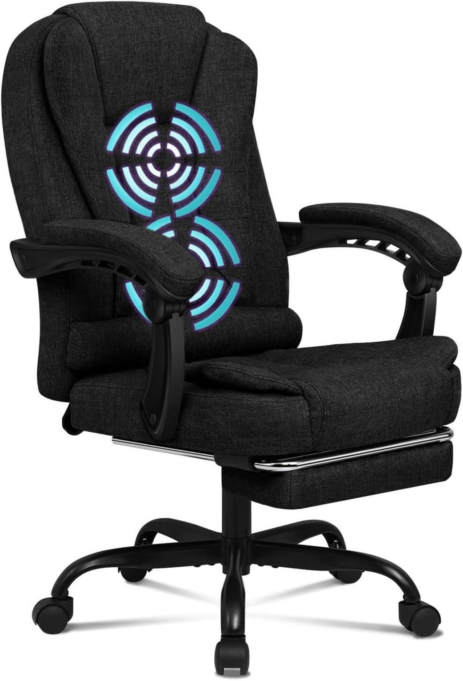 Gaming-Stuhl Bürostuhl Gaming Computer Schwarz Lordosenstütze Massagefunktion