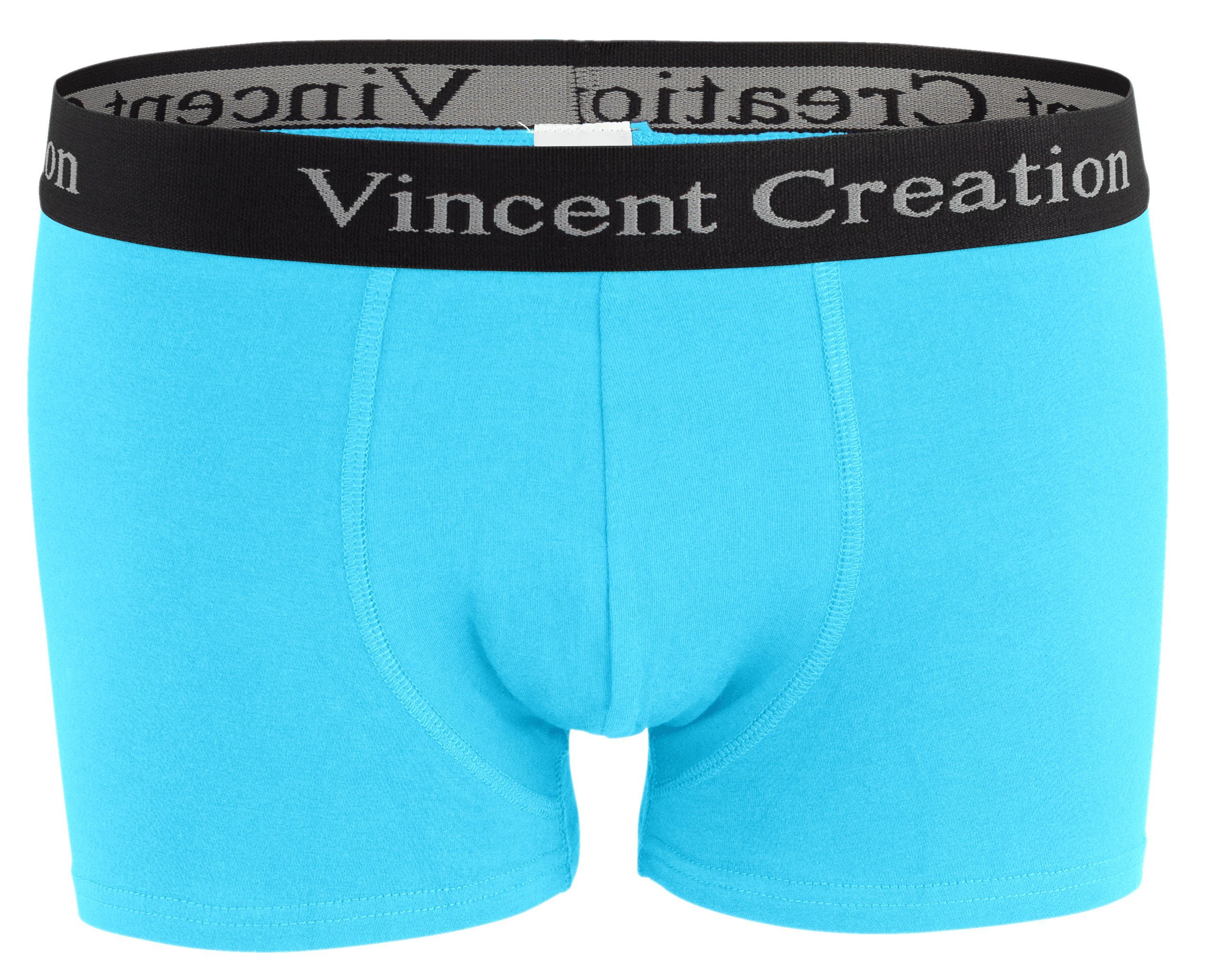 (6-St) stretchiger Vincent marine/türkis/schwarz Baumwollmix Boxershorts angenehm Creation®