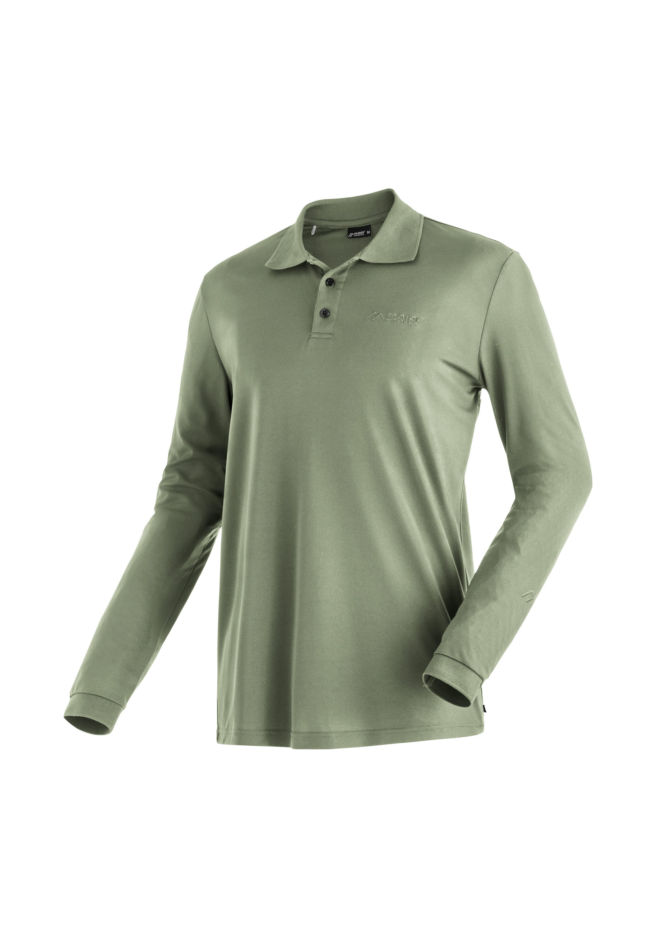 Maier Sports Poloshirt Ulrich L/S Herren Funktionsshirt, langarm Freizeitshirt mit Hemdkragen, Reg. Fit