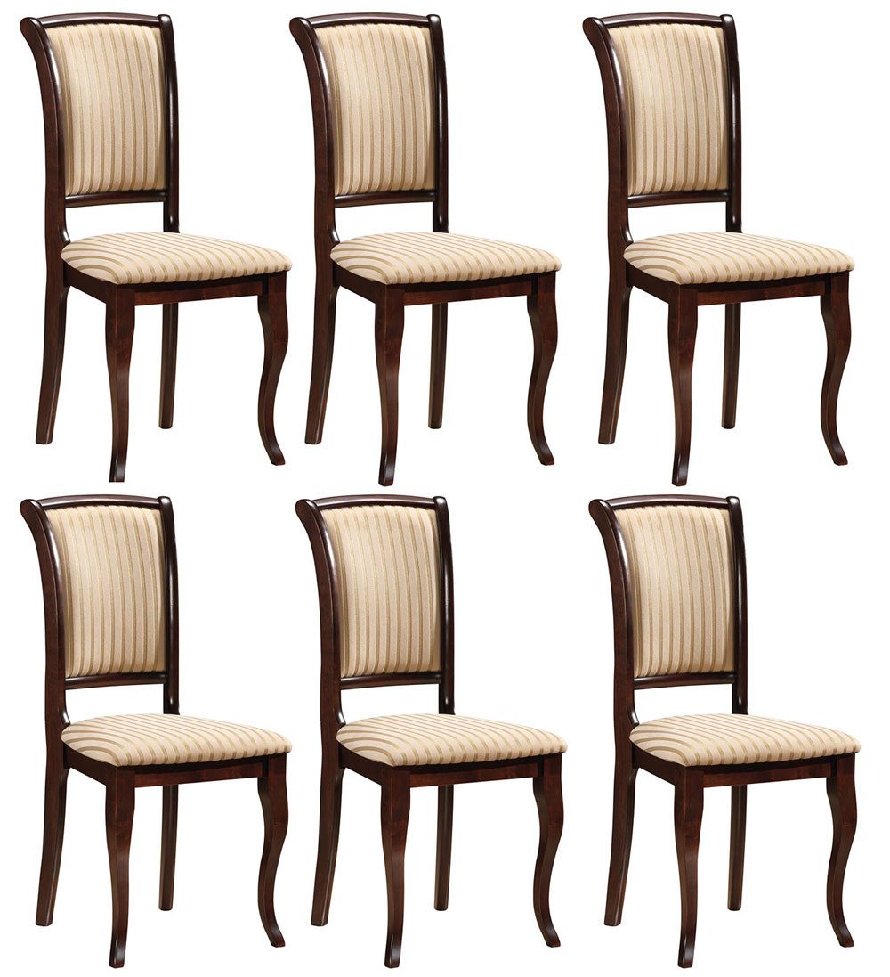 Feldmann-Wohnen Esszimmerstuhl Olivia (6 St), 6er Set Nussbaum dunkel / bei günstig online kaufen