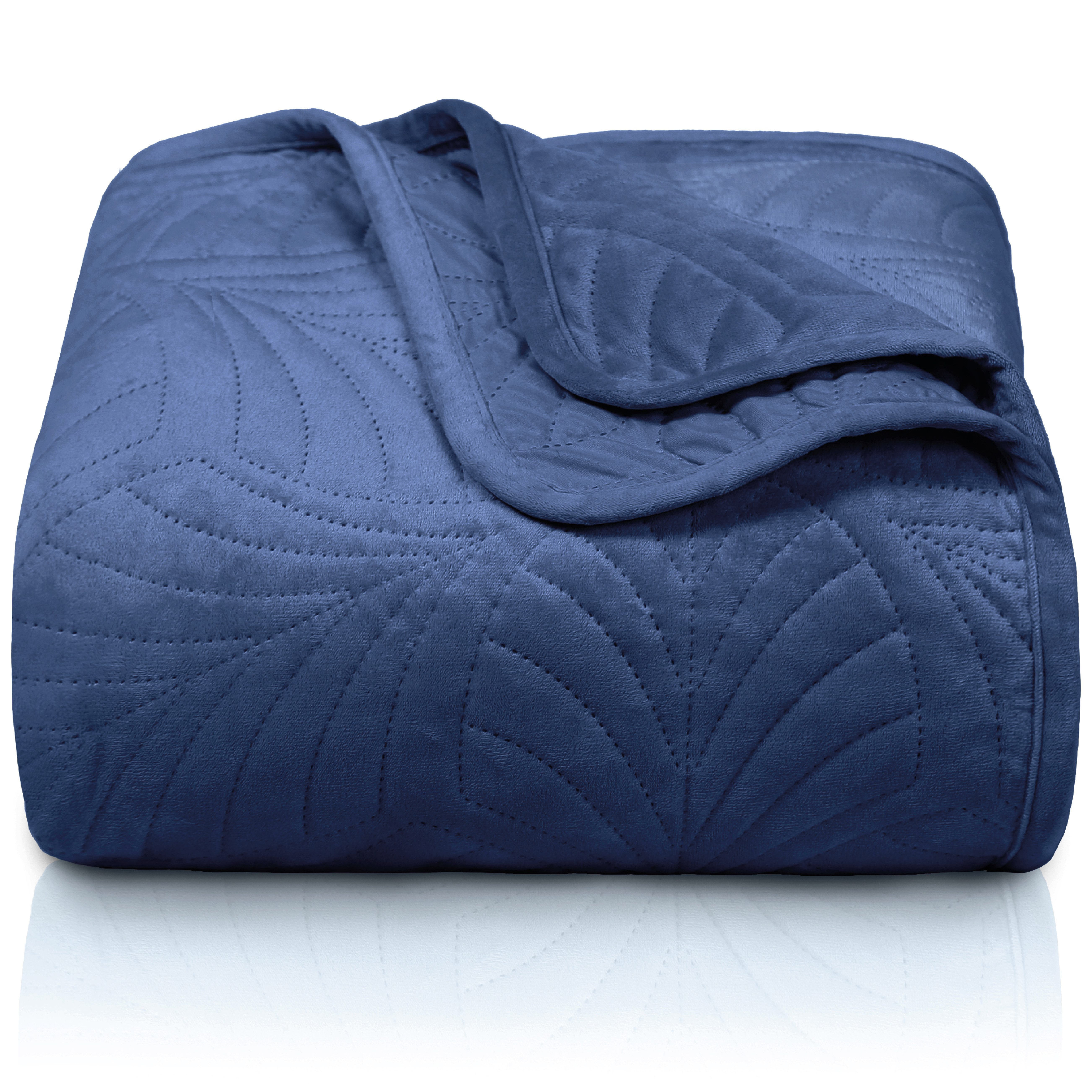 Gräfenstayn Tagesdecke Premium - Bettüberwurf mit Steppung & Blatt-Design, Warme Premium Tagesdecke