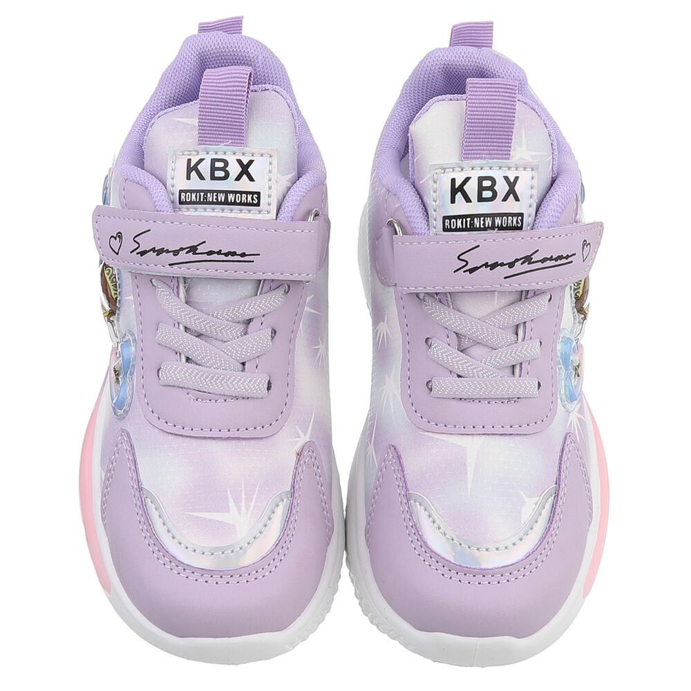 Ital-Design Trendy Kinderschuh mit Klettverschluss für Freizeitaktivitäten Sneaker (89545318) Flach Freizeitschuhe in Lila