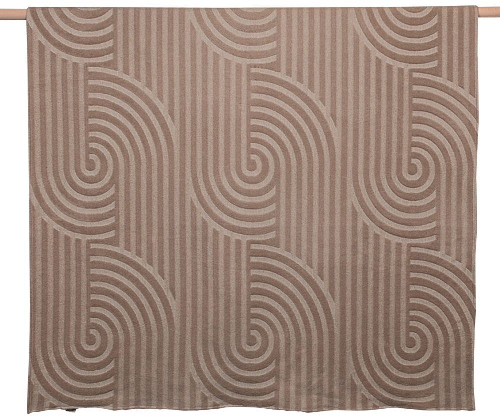 Wohndecke Riga 'Gebogene Linien' 150 x 200 cm, DAVID FUSSENEGGER Sand | Wohndecken