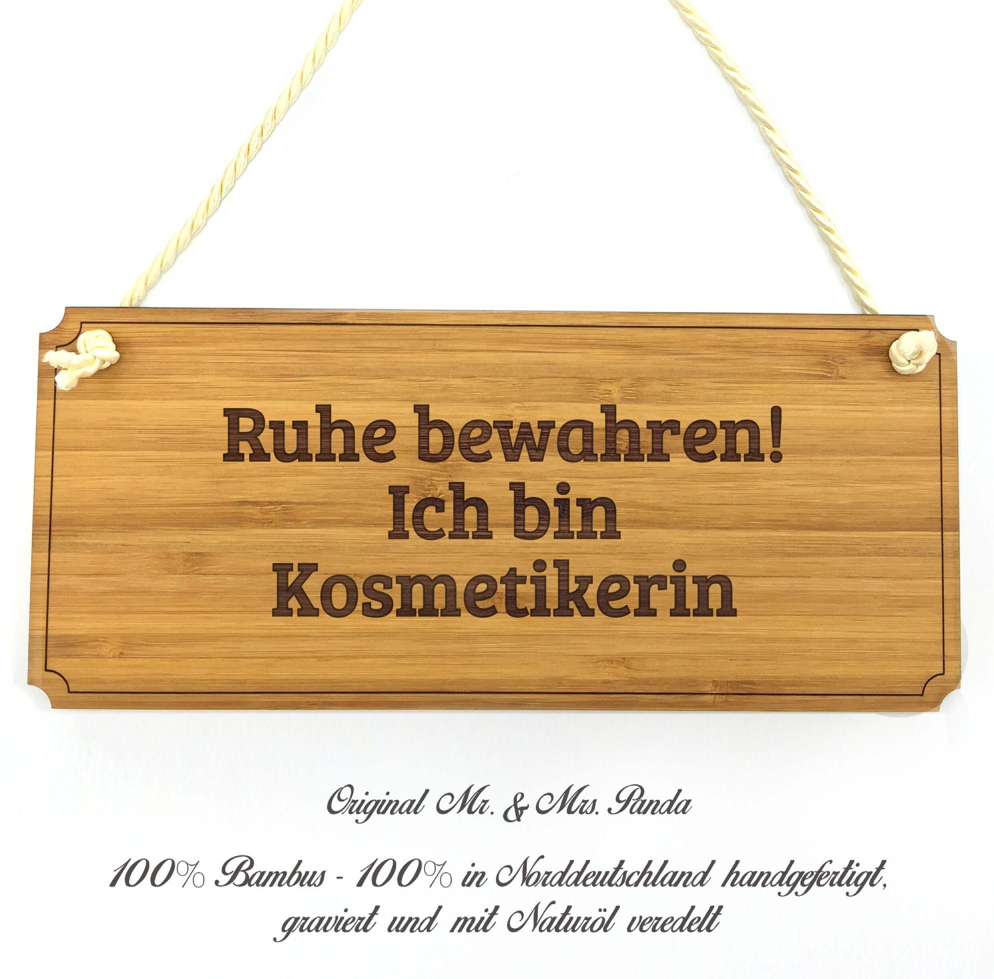 Mr. & Mrs. Panda Hinweisschild Kosmetikerin - Geschenk, Gratulation, Wandschild, graviert, Landhaus, (1 St)