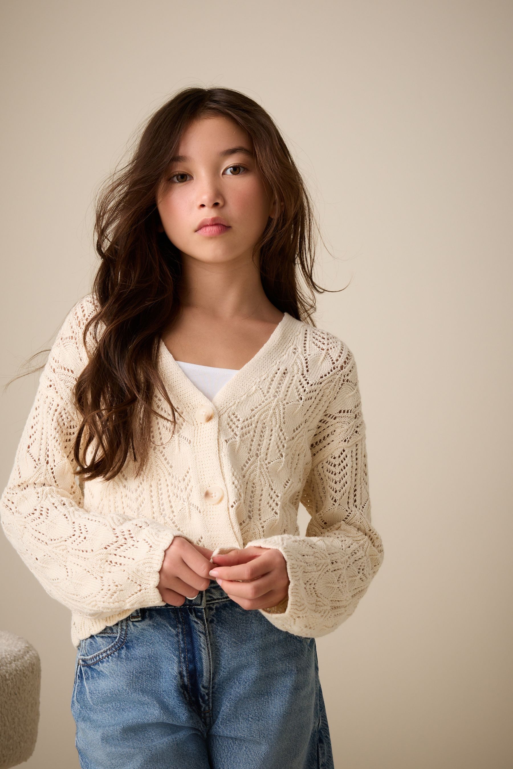 Next Strickjacke Strickjacke mit V-Ausschnitt (1-tlg)