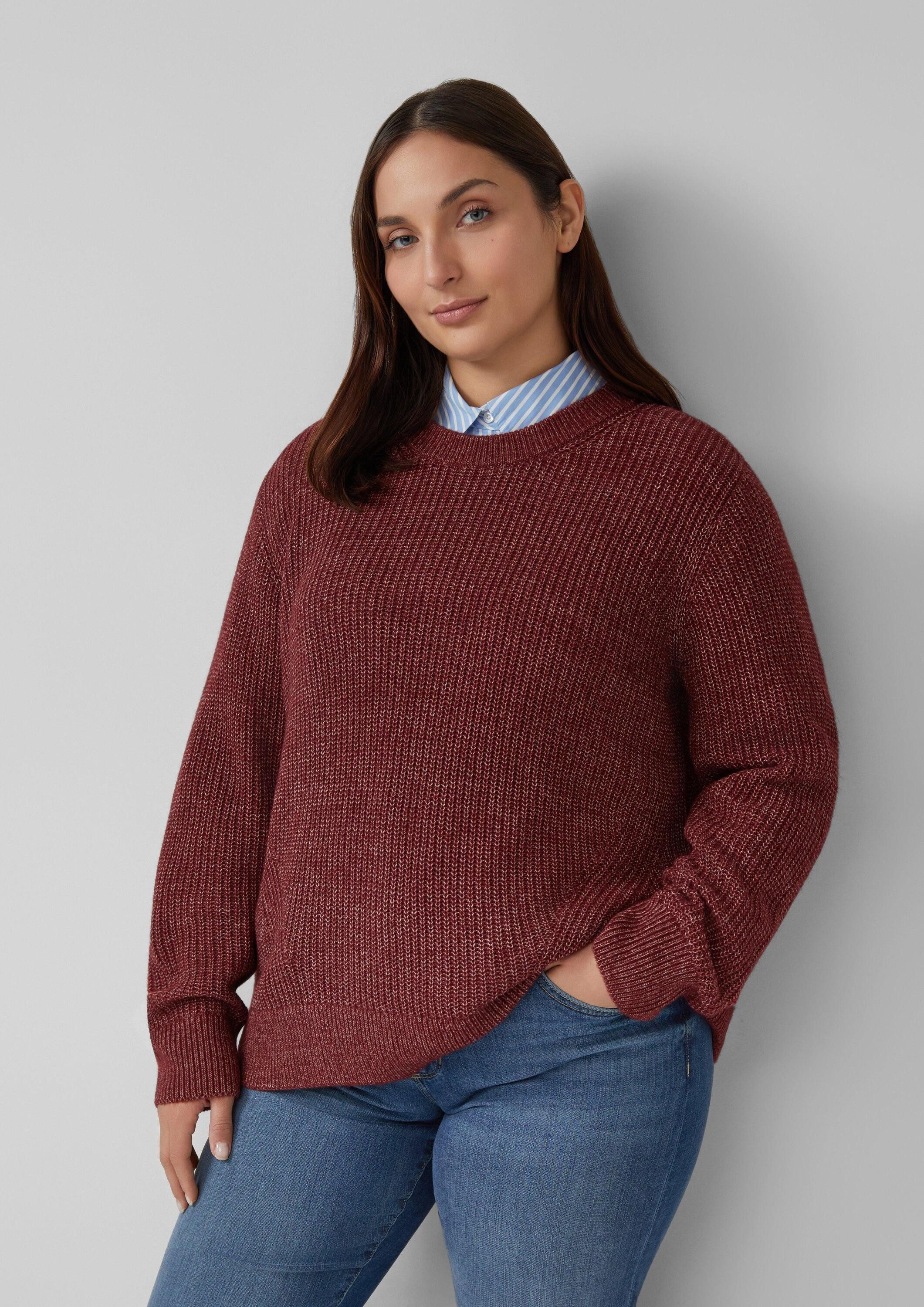 s.Oliver Longpullover Strickpullover Strickpullover aus Wollmix