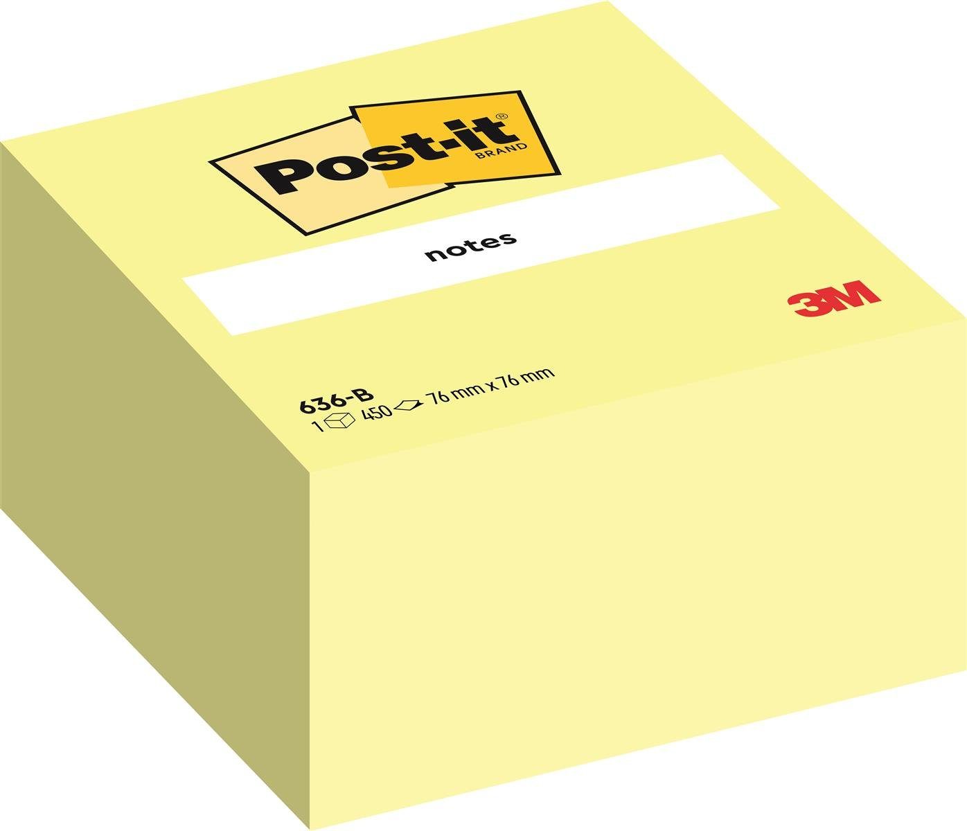 Post-it® Haftnotizblock Post-it Haftnotiz-Würfel, 76 x 76 mm, gelb