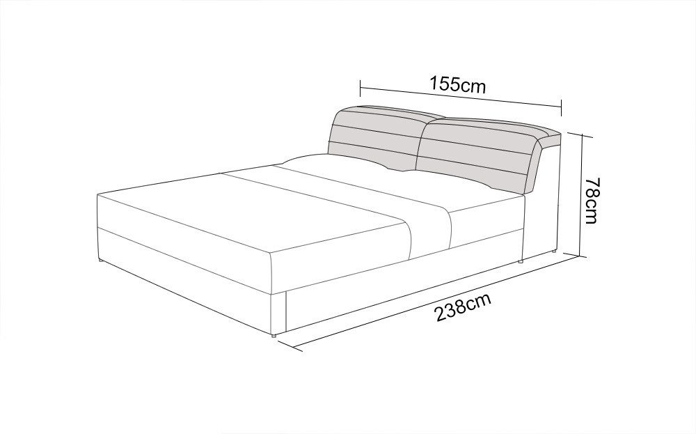 JVmoebel, Wasserbett Elegantes Lederbett mit USB-Anschlüssen für komfortable Nächte, (Wasserbett LB8827), Made in Europa