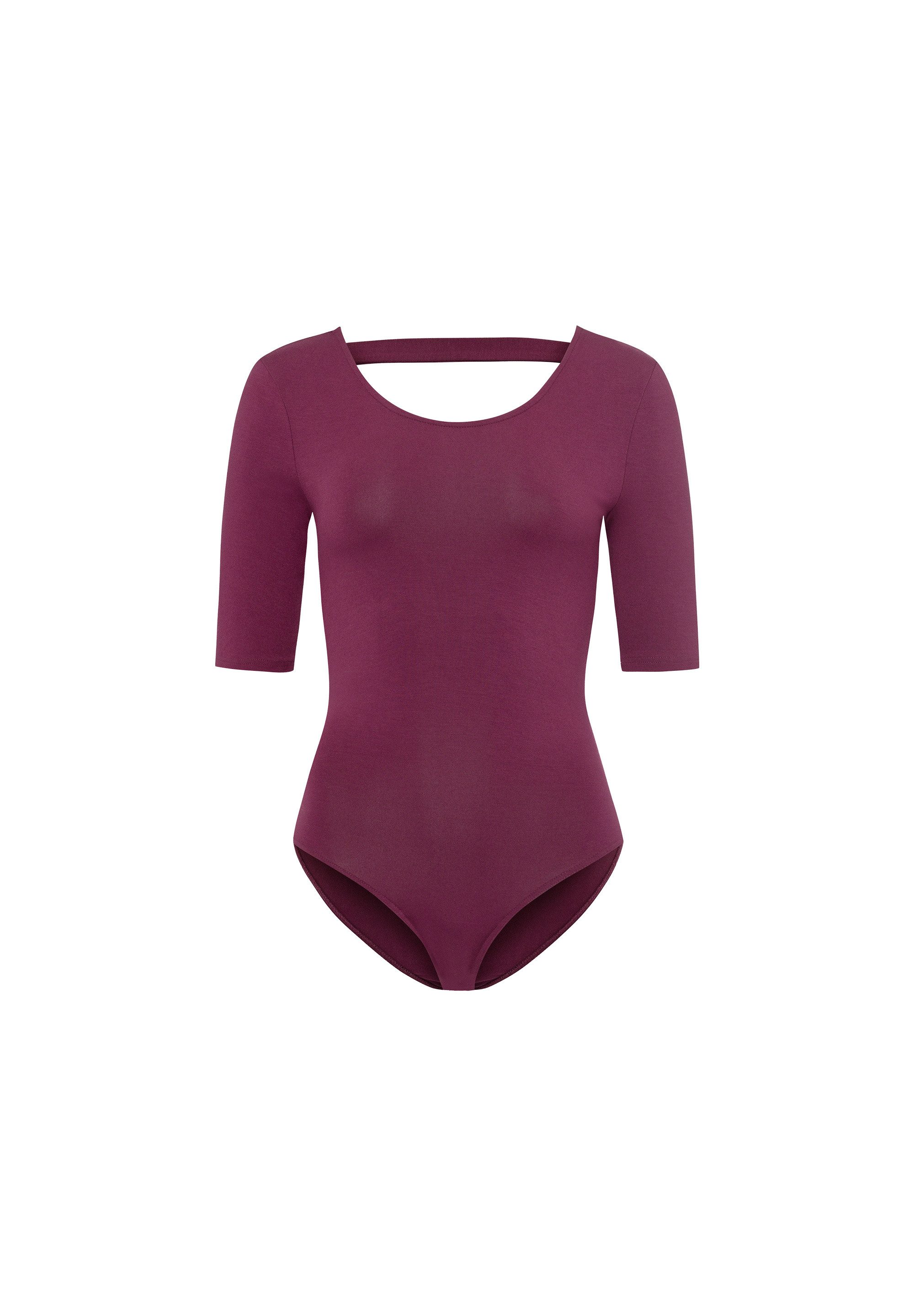 Les Lunes Body Charlotte LENZING™ ECOVERO™, halblange Ärmel, tiefer Ausschnitt, Slip Passform