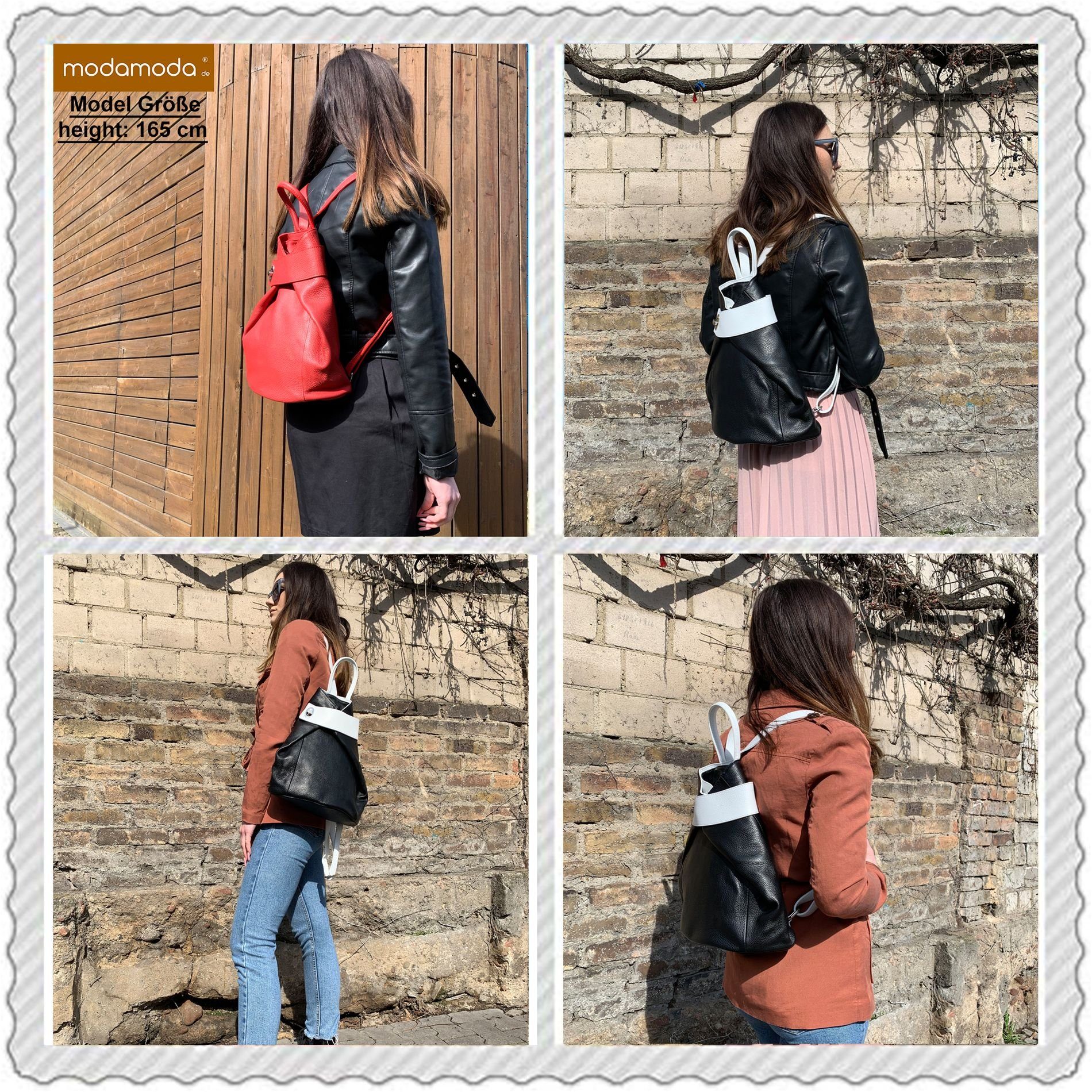 Italy de Camel Rucksack in Echtleder T179, Handmade modamoda